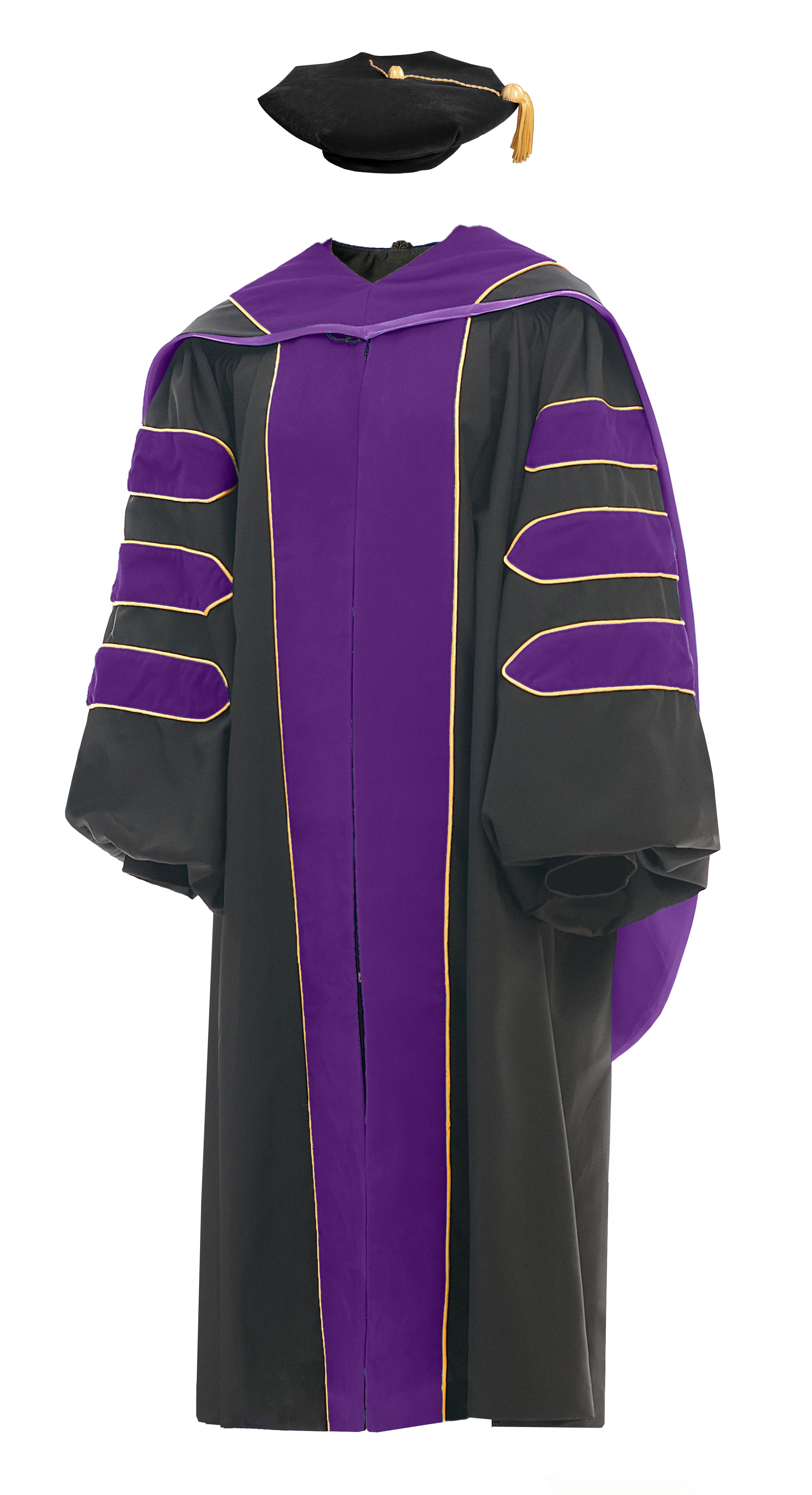Deluxe Doctoral Graduation Gown/Doctoral Hood/ Doctoral Tam Package-CA graduation
