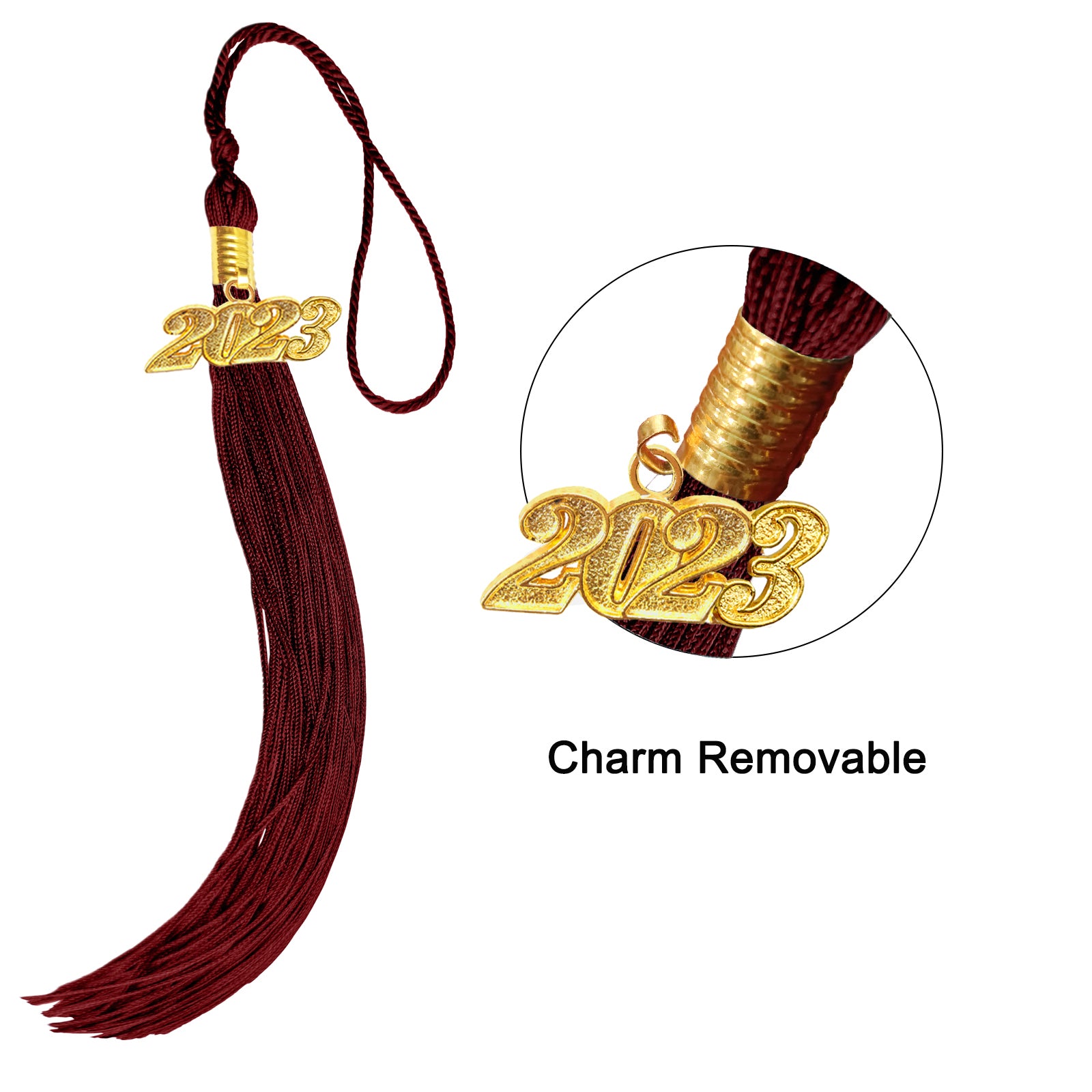 Matte Graduation Cap with Tassel Charm 2023 | 2024 for Middle & High School | Bachelor & Master Degree-CA graduation