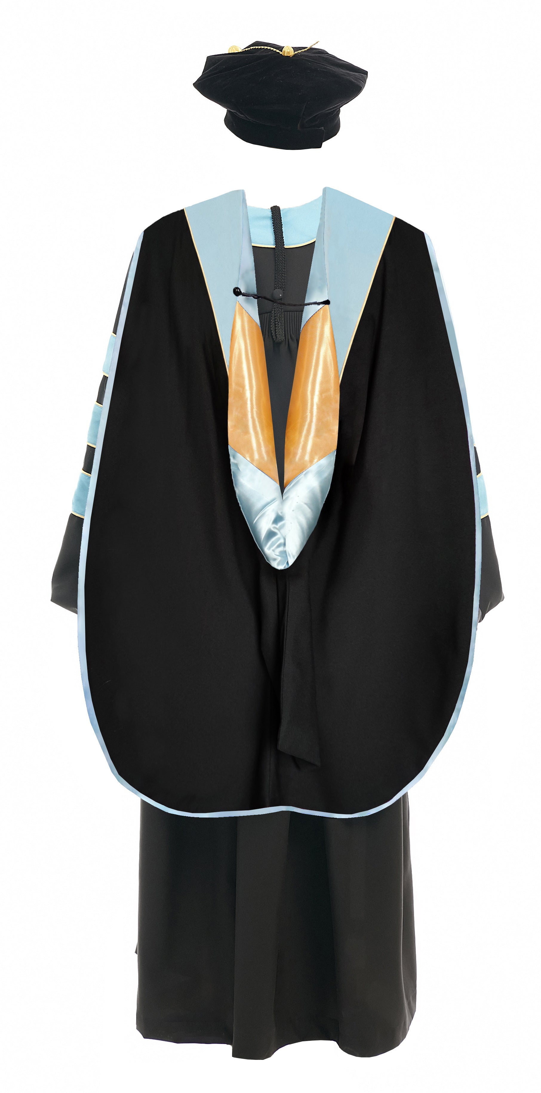 Deluxe Doctoral Graduation Gown/Doctoral Hood/ Doctoral Tam Package-CA graduation