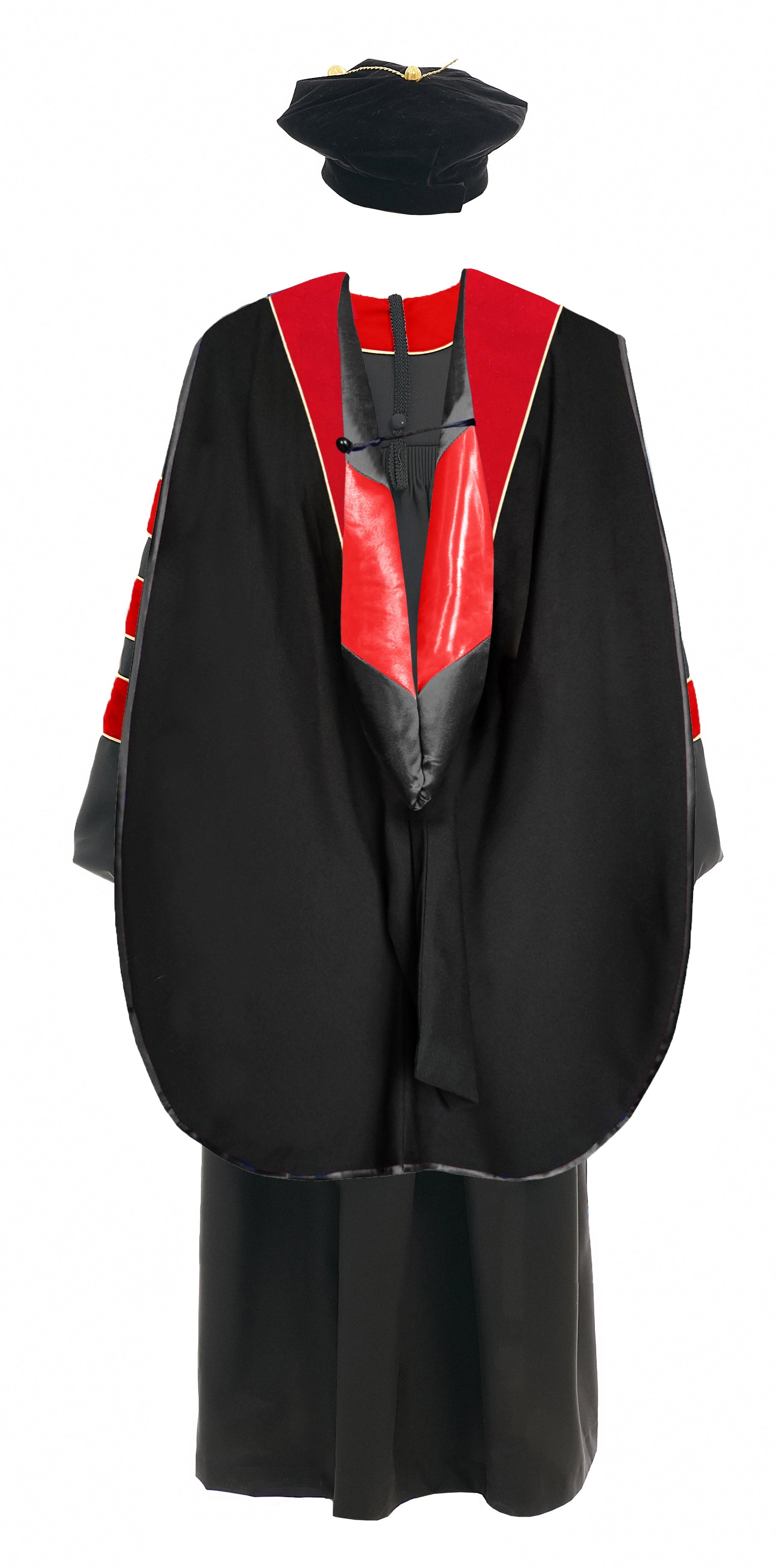 Deluxe Doctoral Graduation Gown/Doctoral Hood/ Doctoral Tam Package-CA graduation