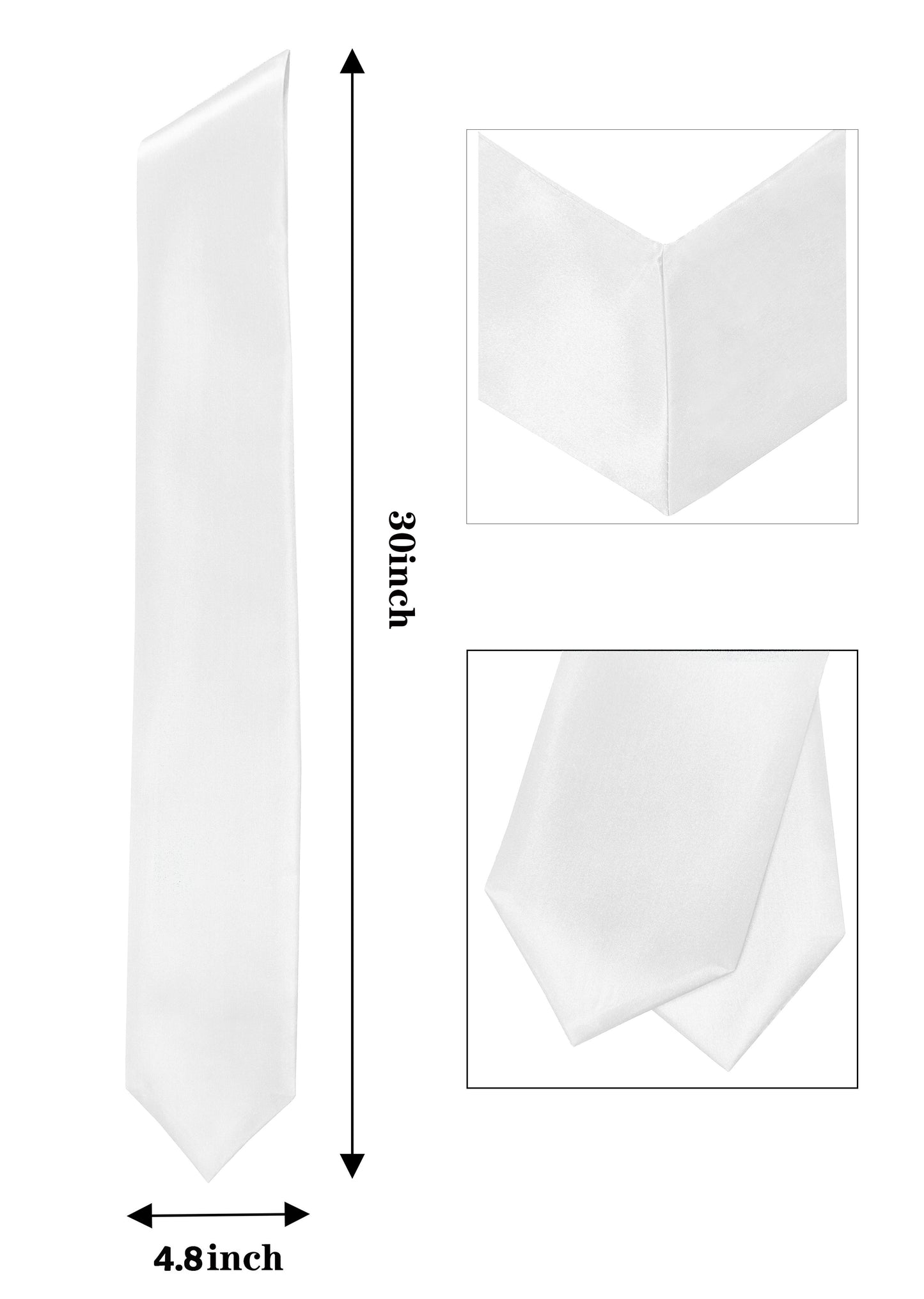 Adult Plain Graduation Stole 60” Unisex in Various Colors-CA graduation
