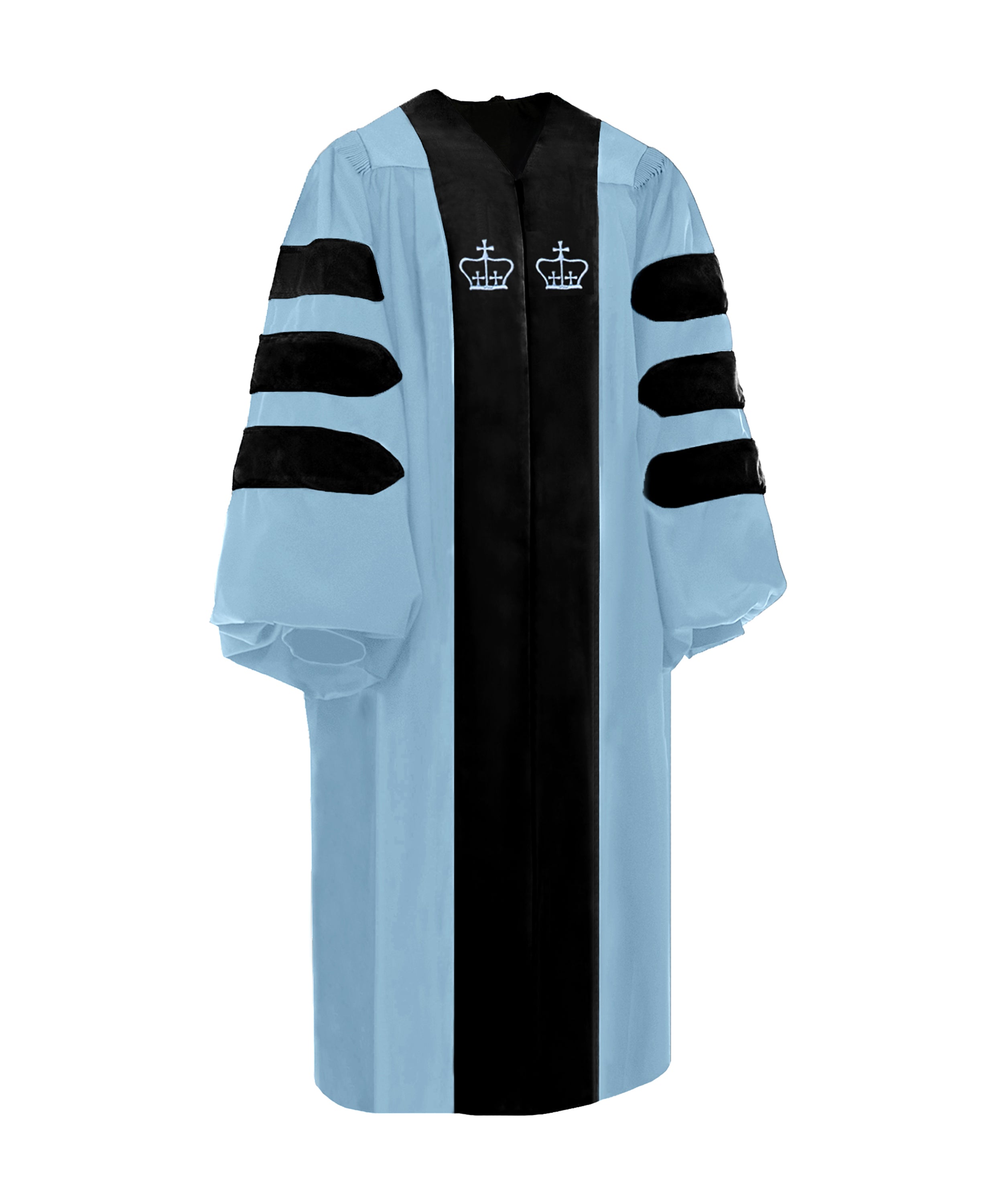 Custom Doctoral Regalia Set – Sky Blue Gown, Hood & Tam-CA graduation
