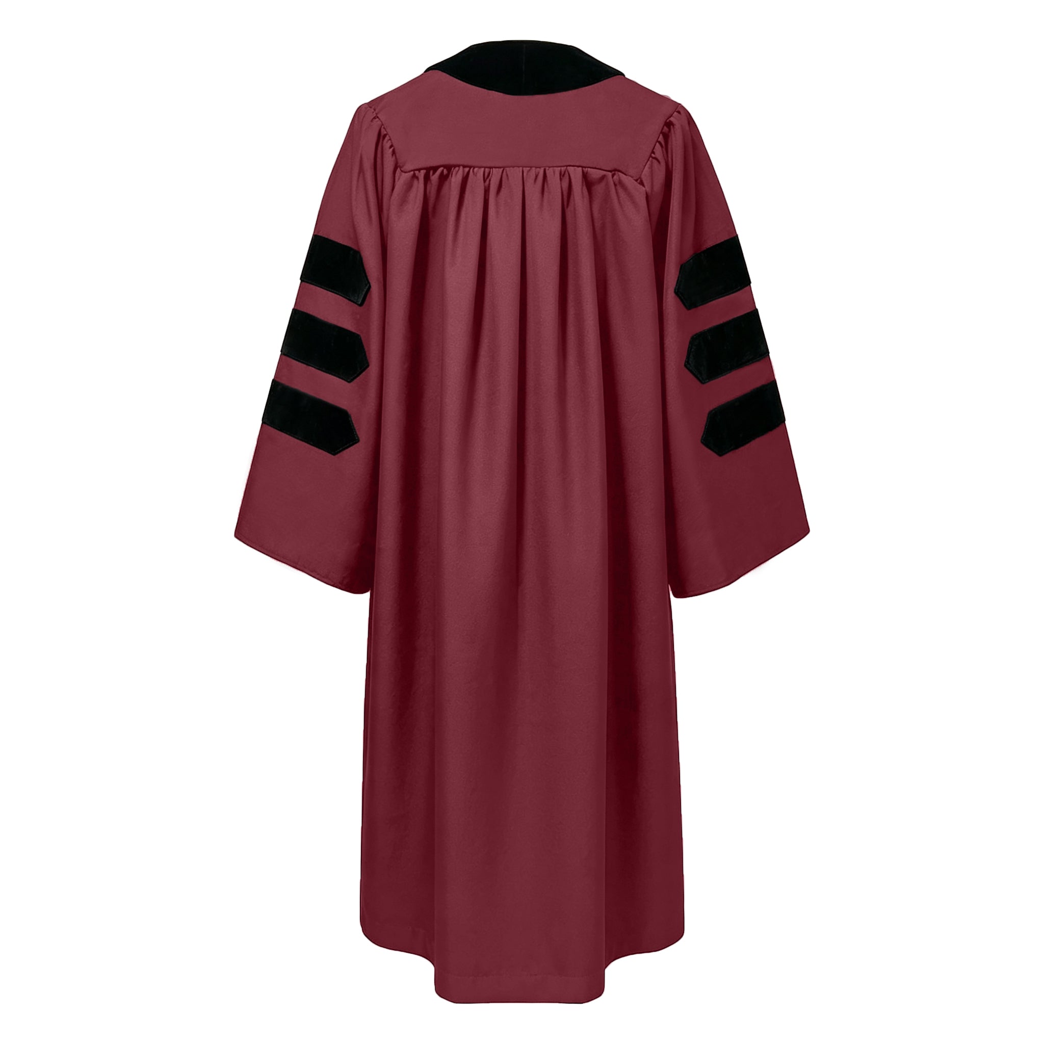 Economy Doctoral Graduation Gown / PHD Gown with Black Velvet Trim-CA graduation