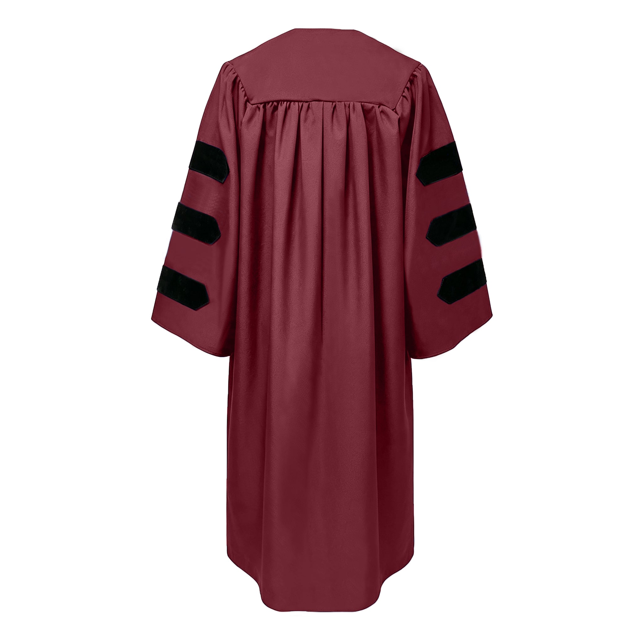 Economy Doctoral Graduation Gown with Black Velvet Sleeve Trim|Doctoral Regalia-CA graduation