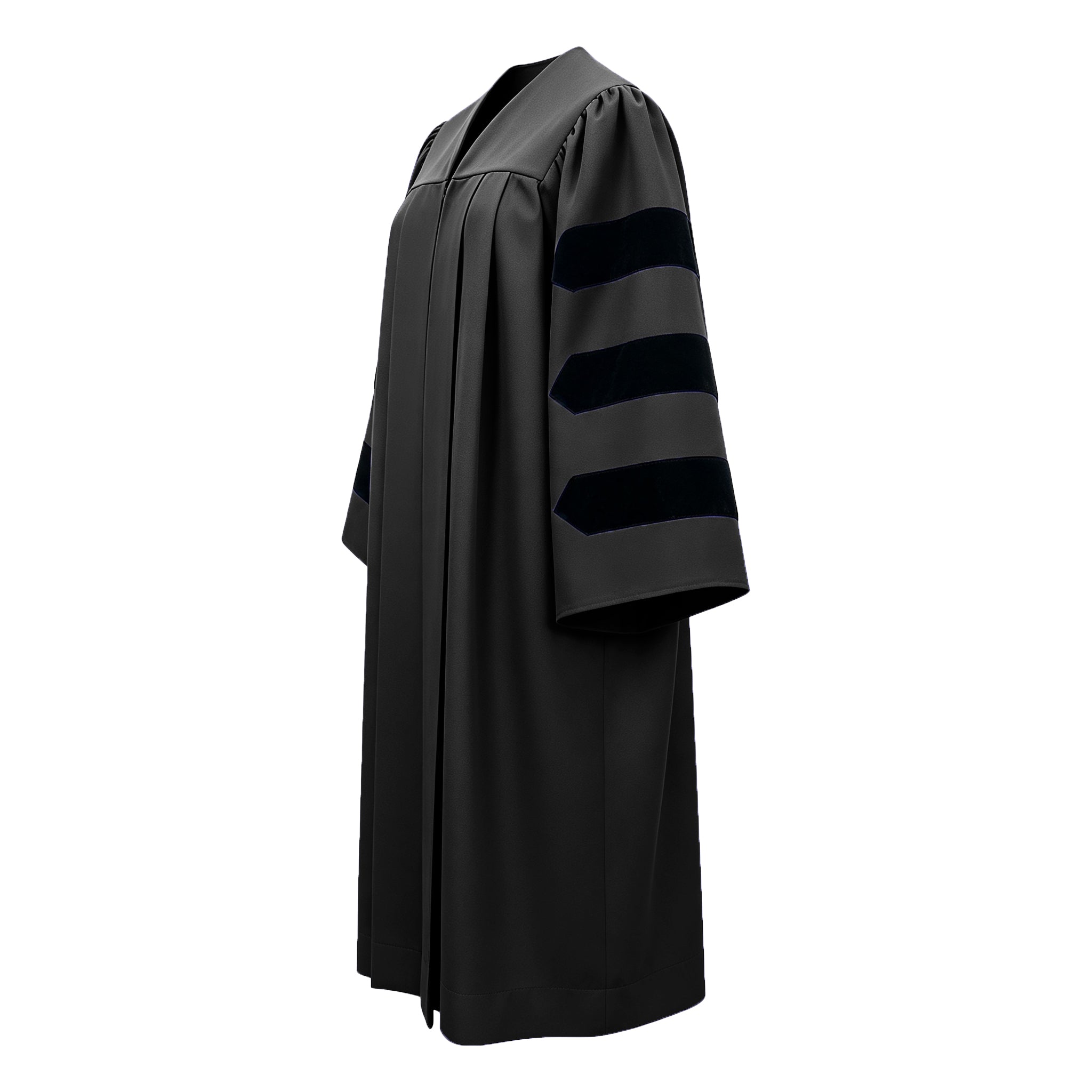 Economy Doctoral Graduation Gown with Black Velvet Sleeve Trim|Doctoral Regalia-CA graduation