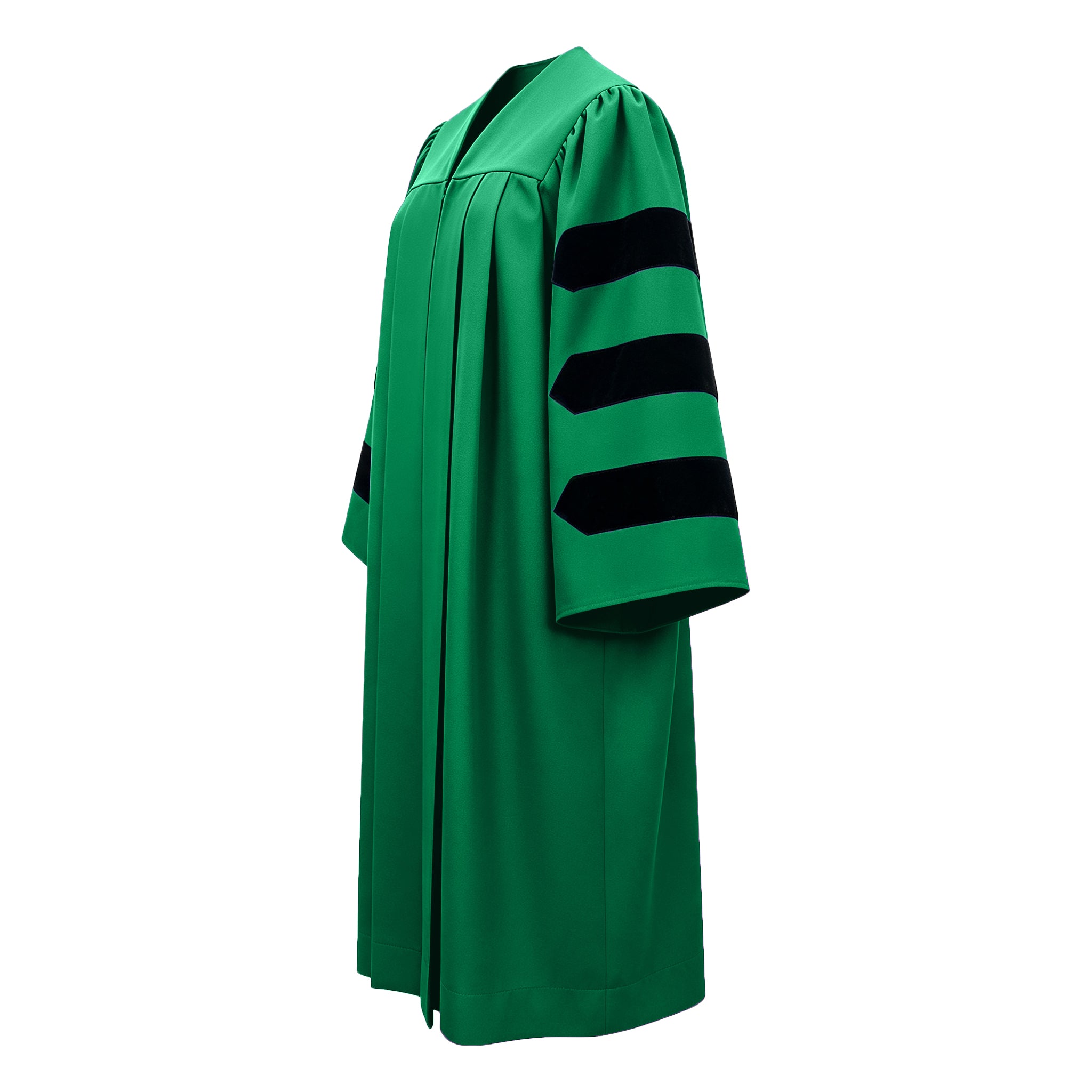 Economy Doctoral Graduation Gown with Black Velvet Sleeve Trim|Doctoral Regalia-CA graduation