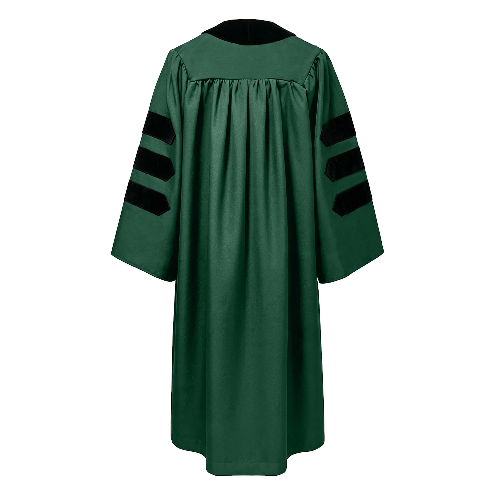 Economy Doctoral Graduation Gown / PHD Gown with Black Velvet Trim-CA graduation
