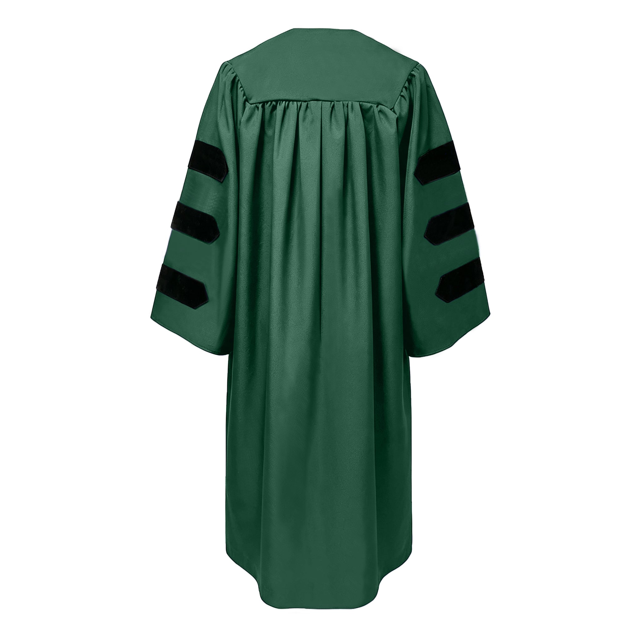 Economy Doctoral Graduation Gown with Black Velvet Sleeve Trim|Doctoral Regalia-CA graduation