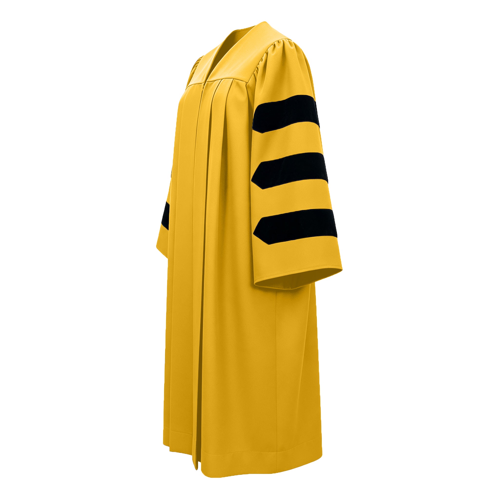 Economy Doctoral Graduation Gown with Black Velvet Sleeve Trim|Doctoral Regalia-CA graduation