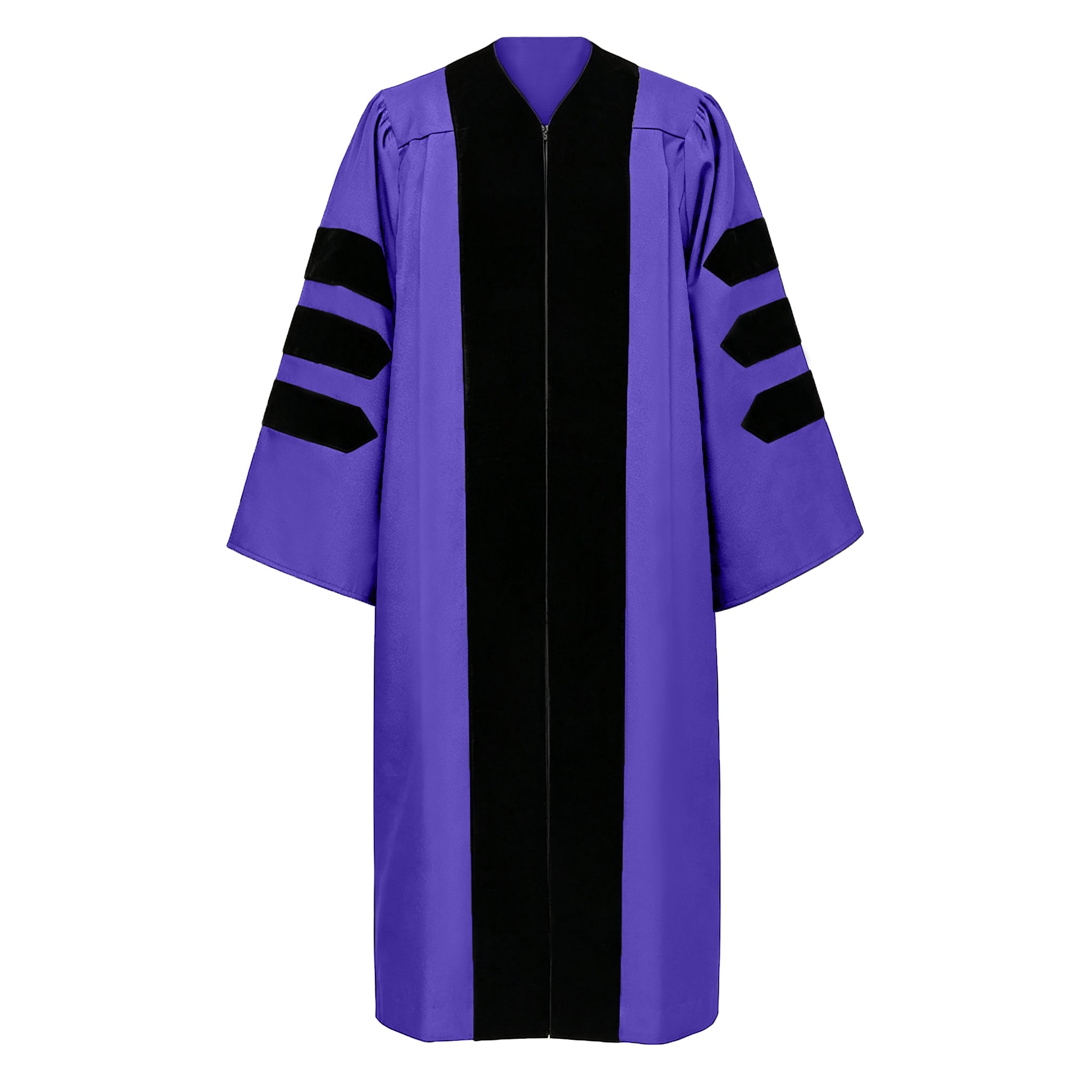 Economy Doctoral Graduation Gown / PHD Gown with Black Velvet Trim-CA graduation