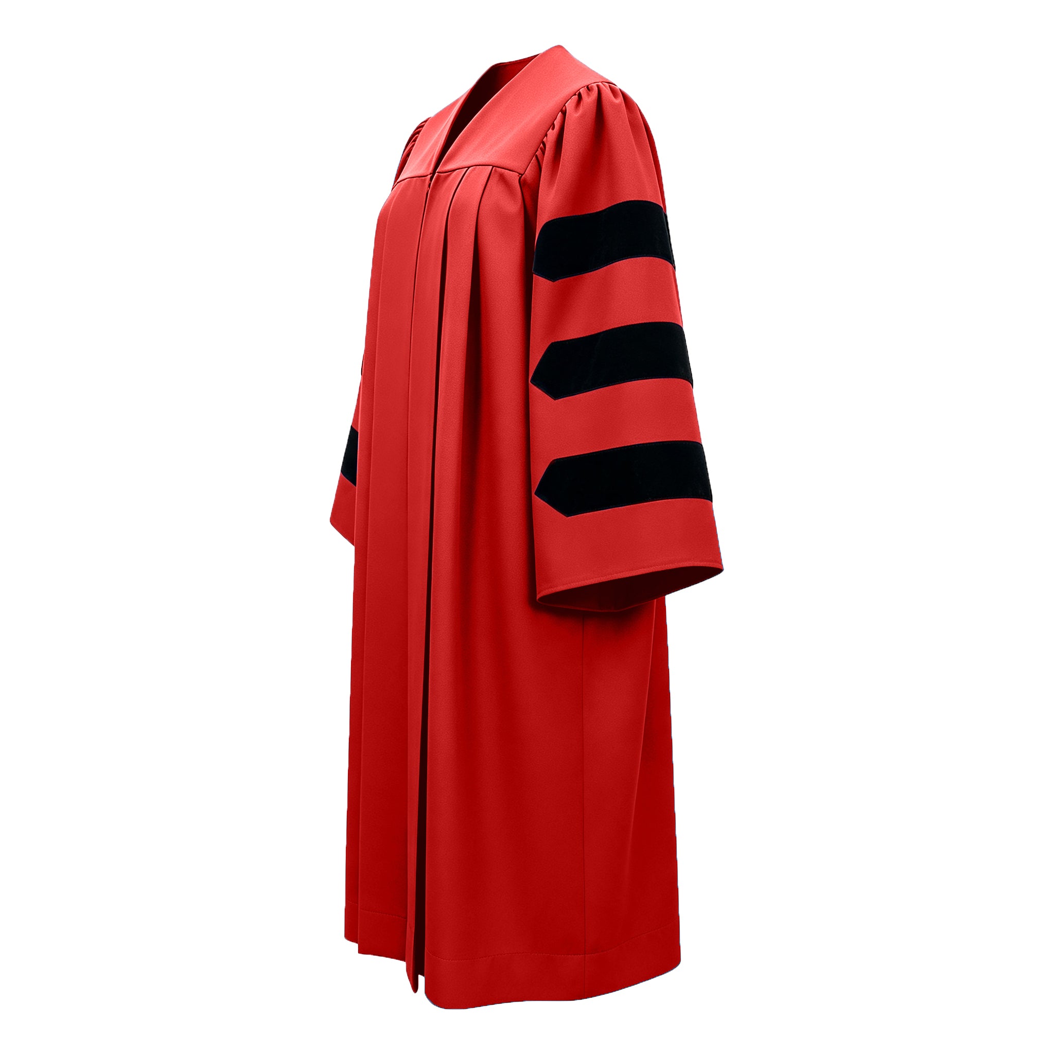 Economy Doctoral Graduation Gown with Black Velvet Sleeve Trim|Doctoral Regalia-CA graduation