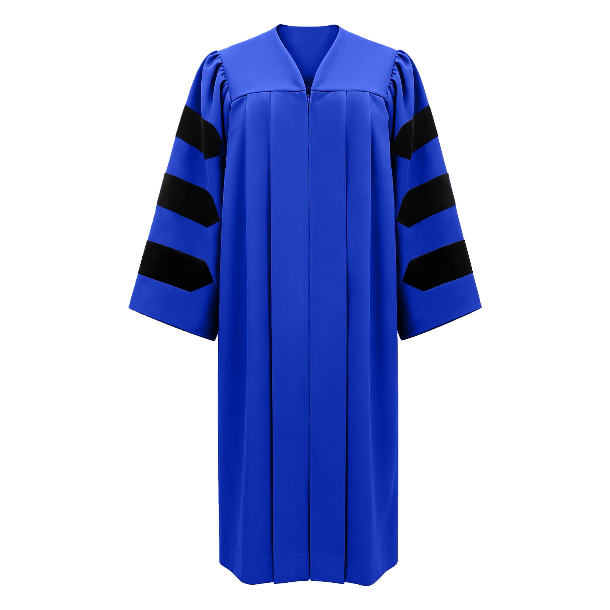 Economy Doctoral Graduation Gown with Black Velvet Sleeve Trim|Doctoral Regalia-CA graduation