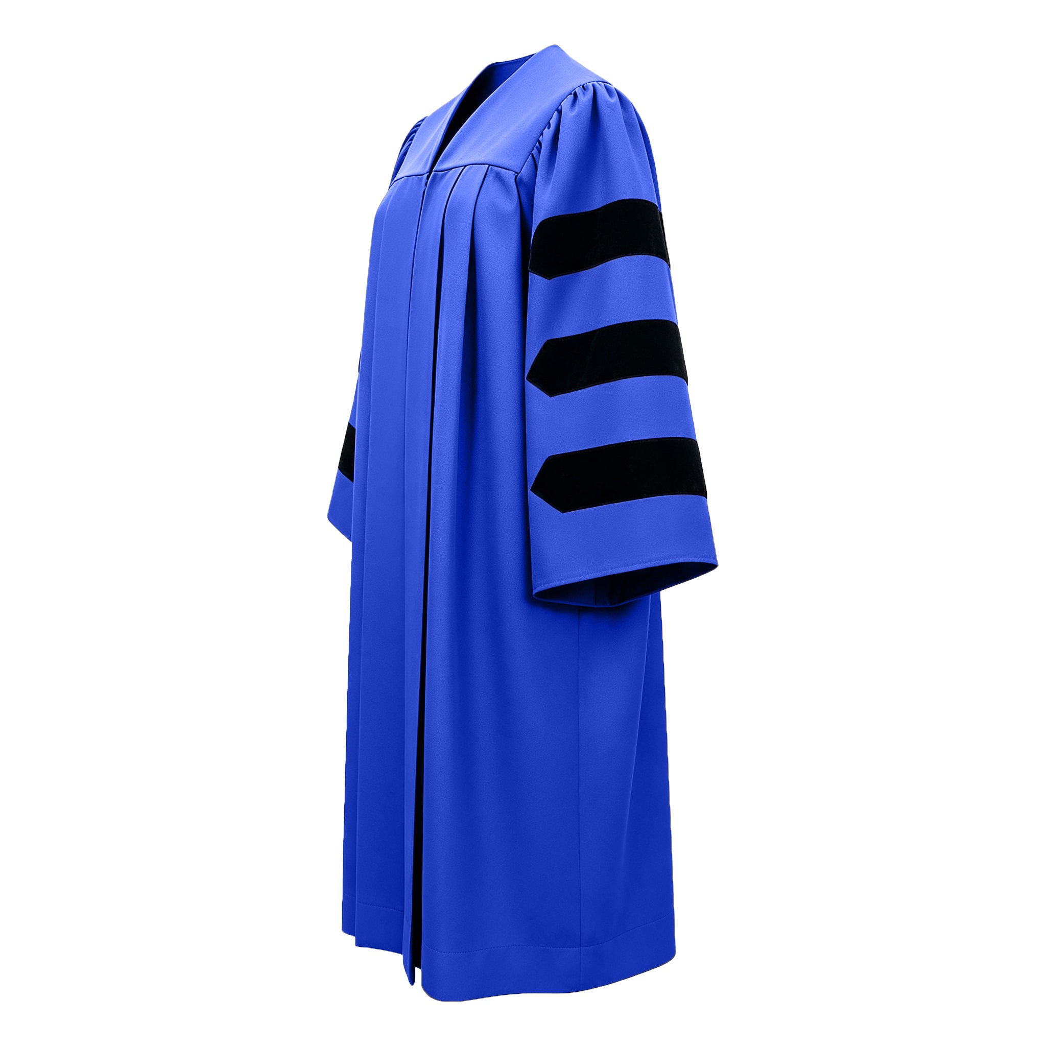 Economy Doctoral Graduation Gown with Black Velvet Sleeve Trim|Doctoral Regalia-CA graduation
