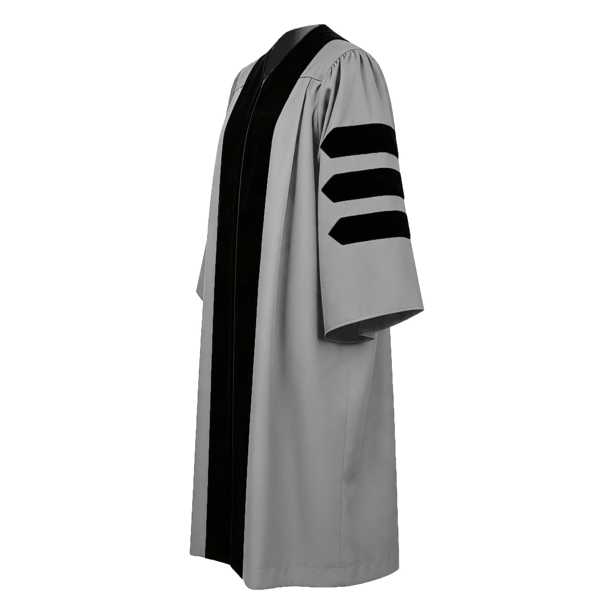 Economy Doctoral Graduation Gown / PHD Gown with Black Velvet Trim-CA graduation