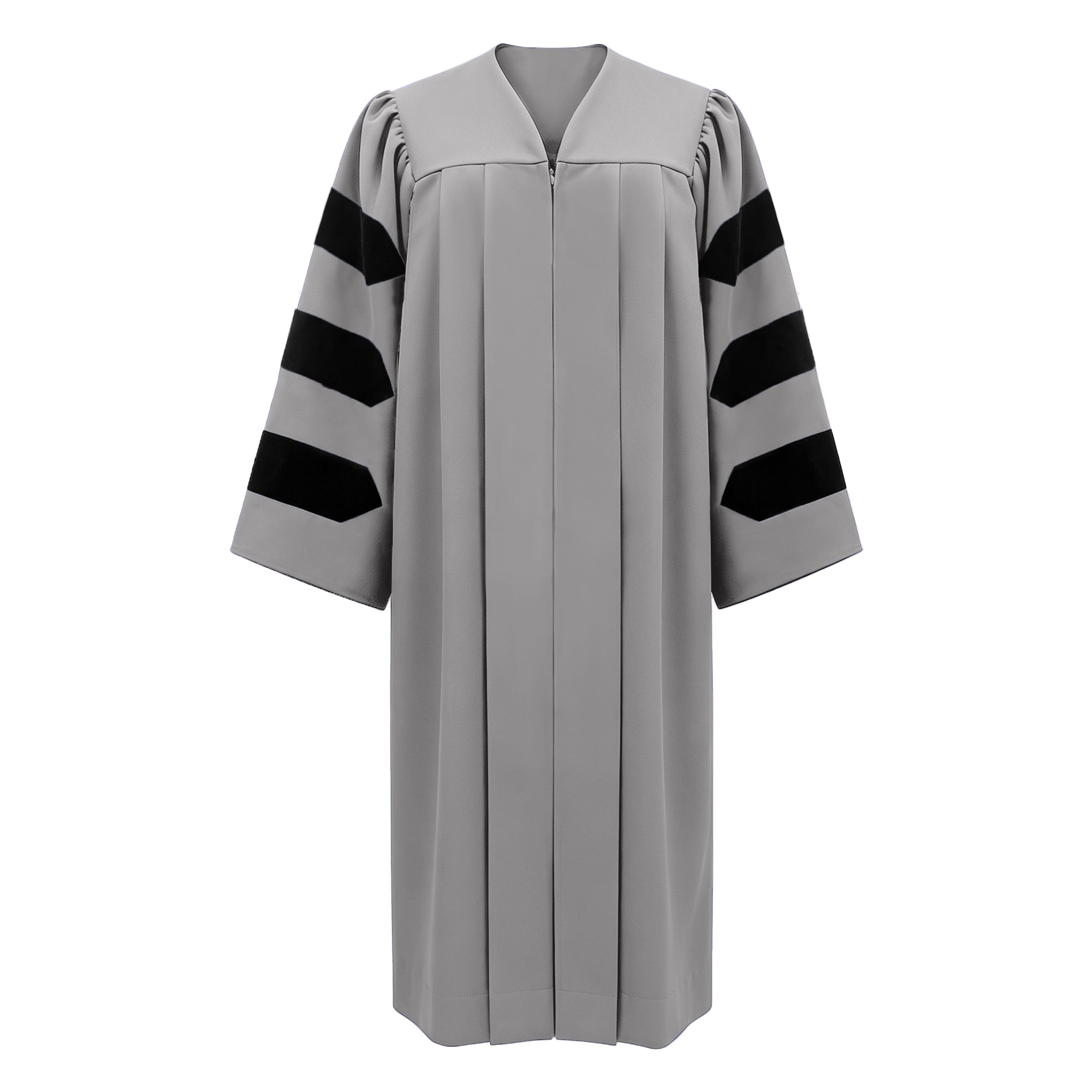 Economy Doctoral Graduation Gown with Black Velvet Sleeve Trim|Doctoral Regalia-CA graduation