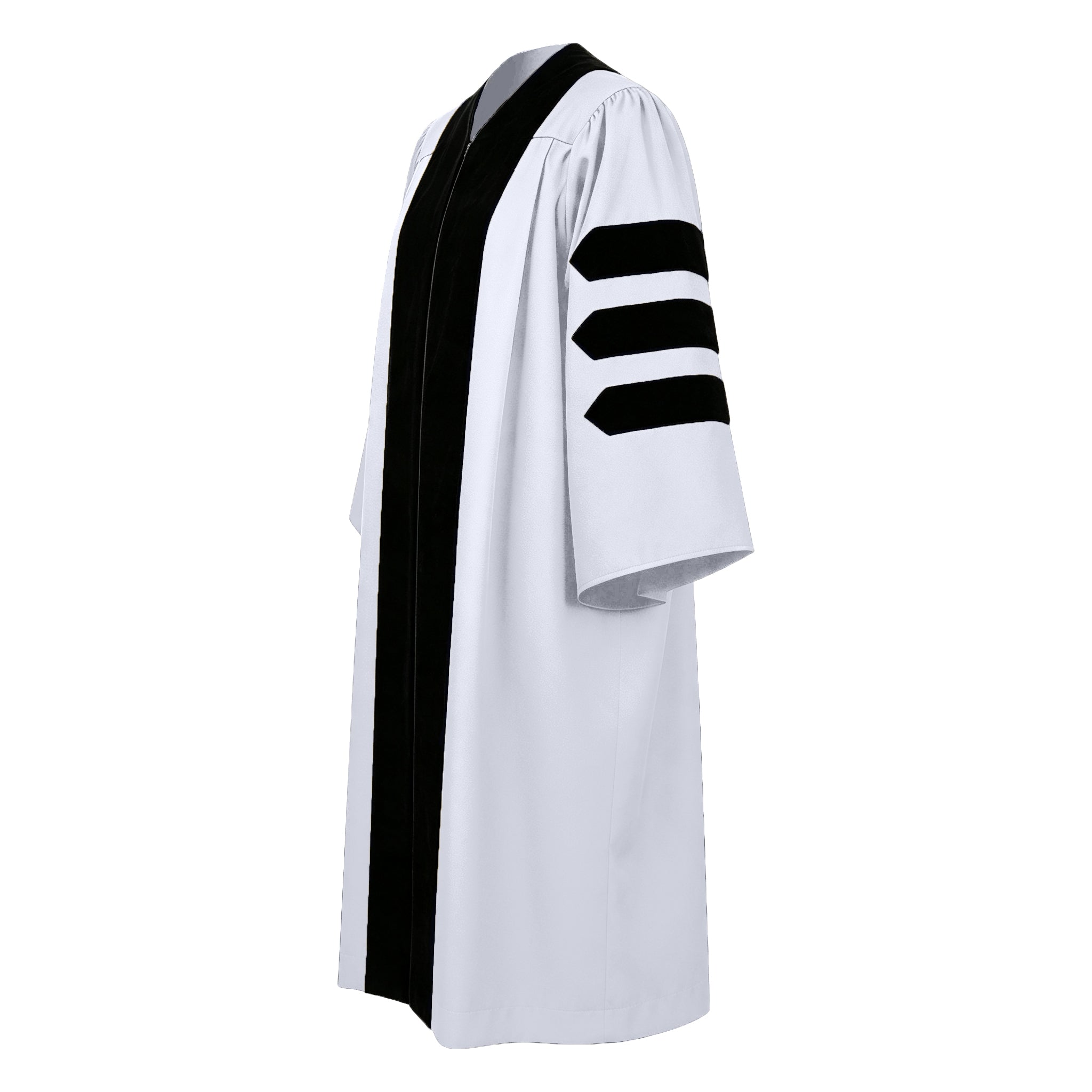 Economy Doctoral Graduation Gown / PHD Gown with Black Velvet Trim-CA graduation
