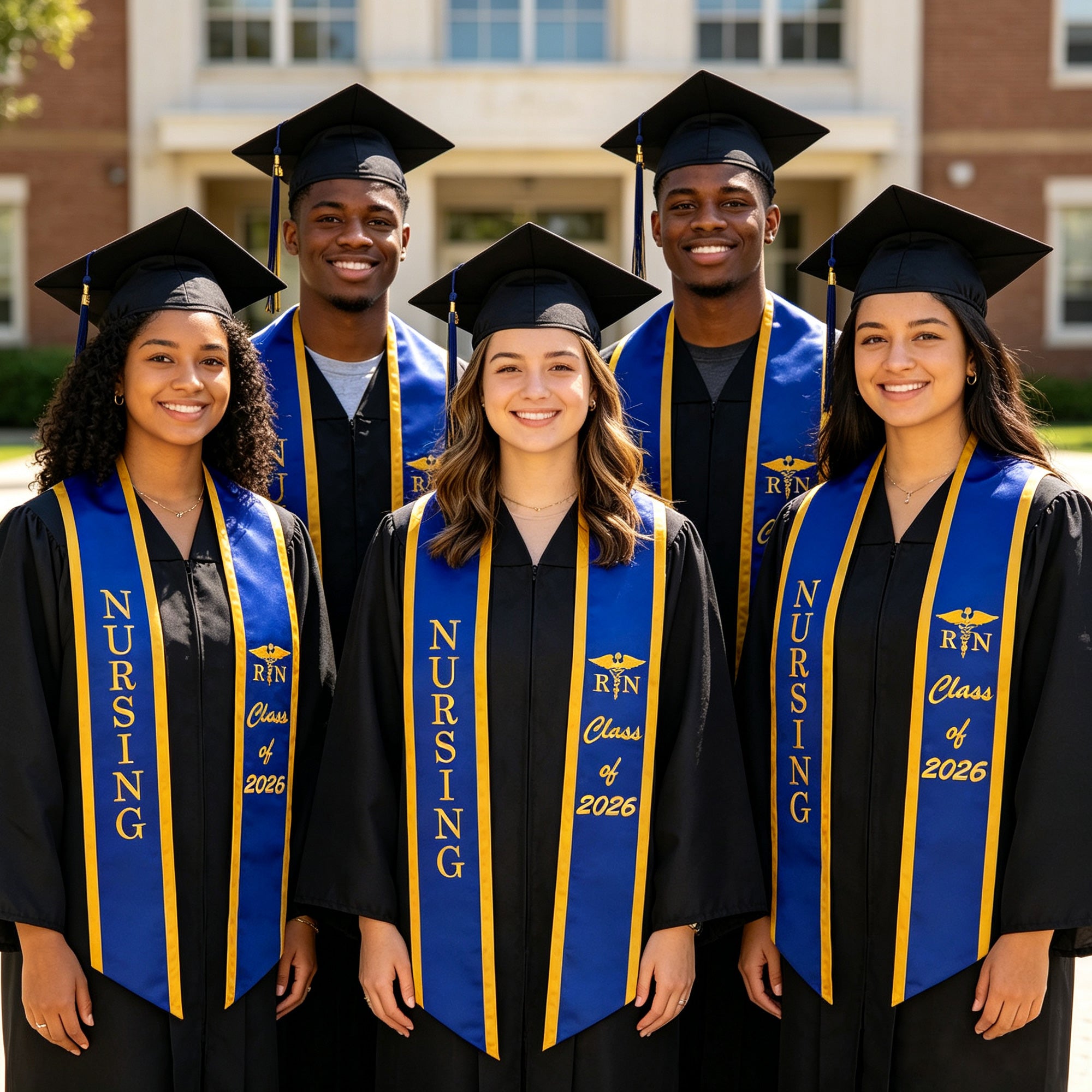 Unisex Adult Nursing Graduation Stoles Class of 2026 Sashes with Medical Logo-CA graduation