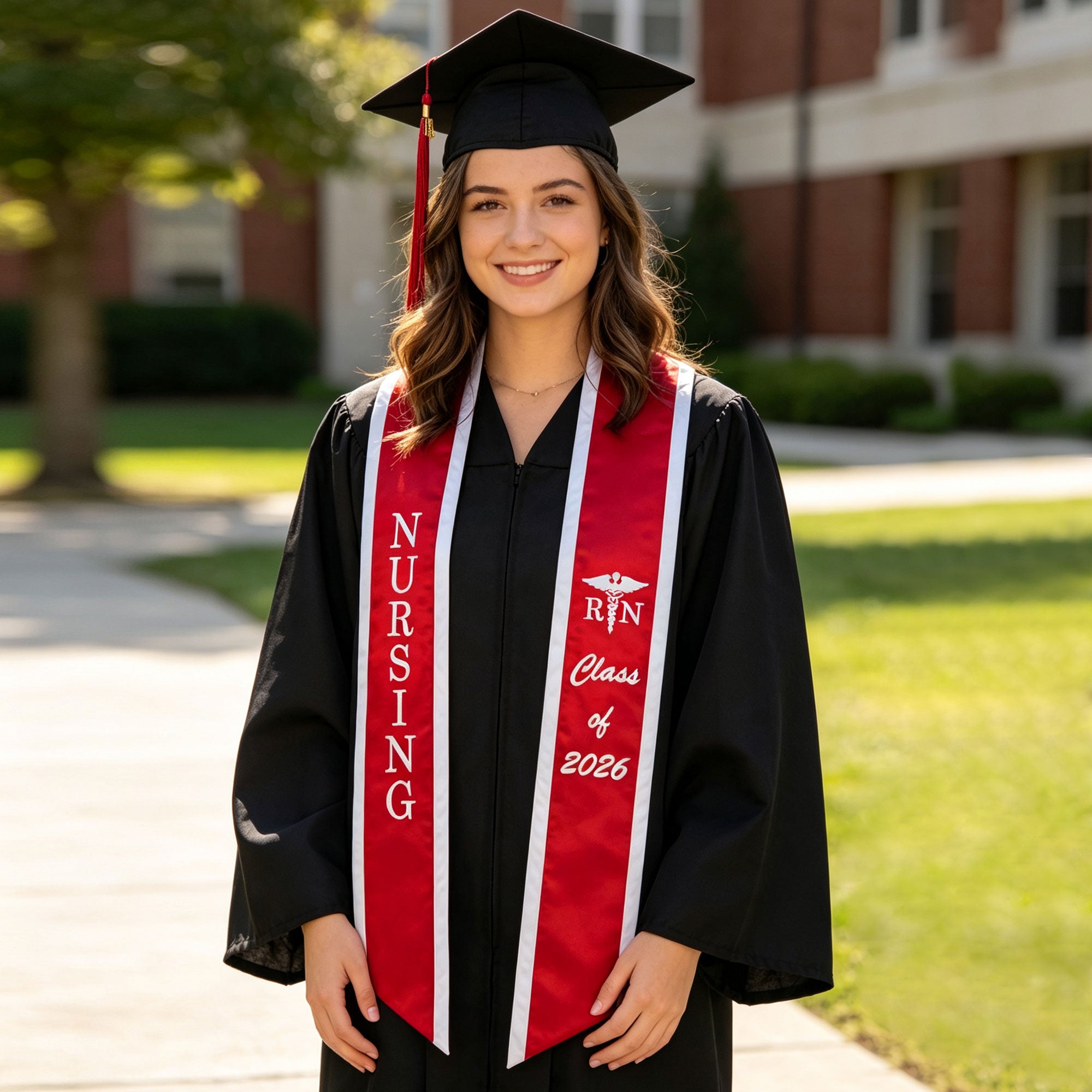 Unisex Adult Nursing Graduation Stoles Class of 2026 Sashes with Medical Logo-CA graduation