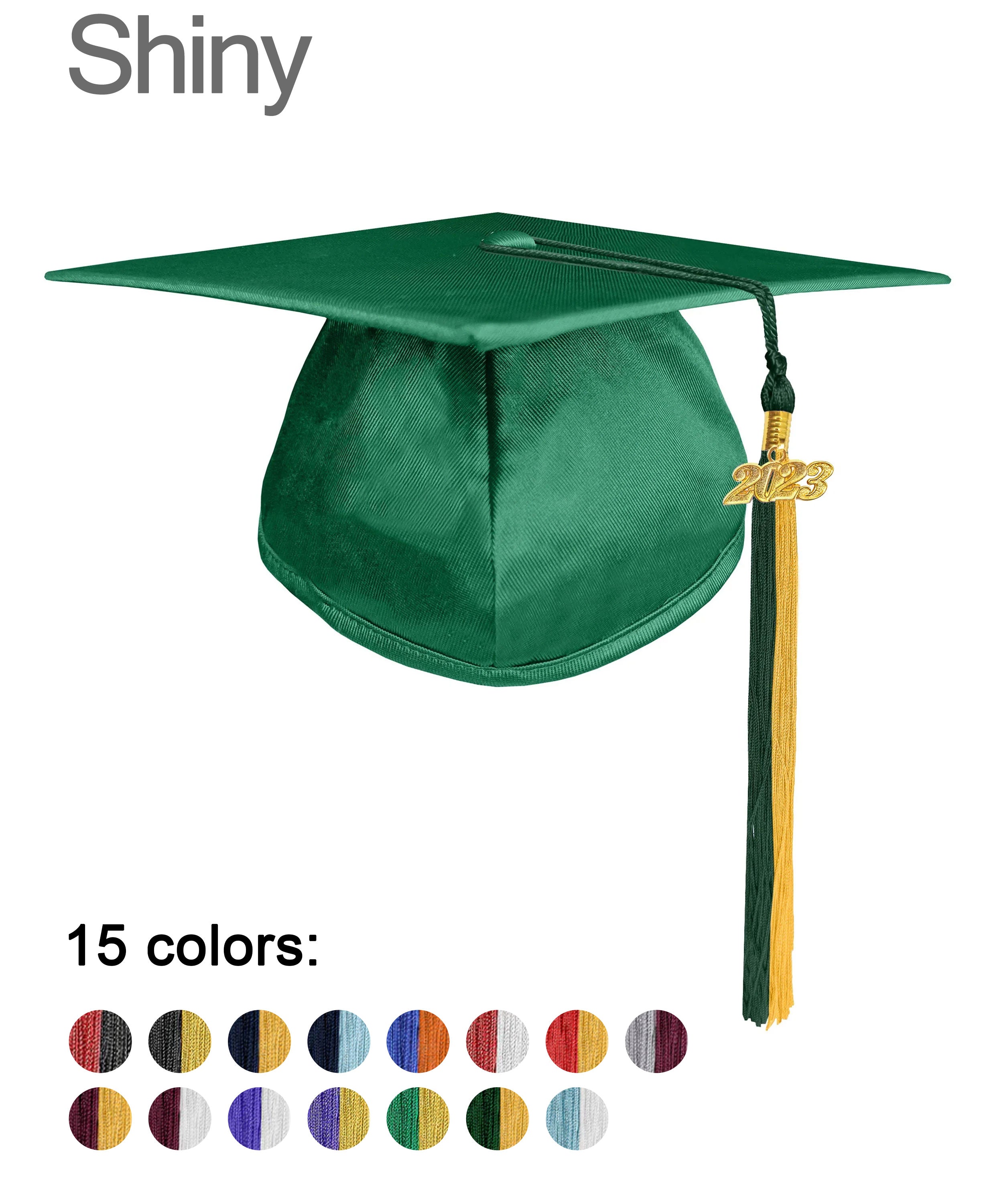 Shiny Graduation Cap with Colourful Tassel Charm 2023|2024 for Middle & High School | Bachelor & Master Degree-CA graduation