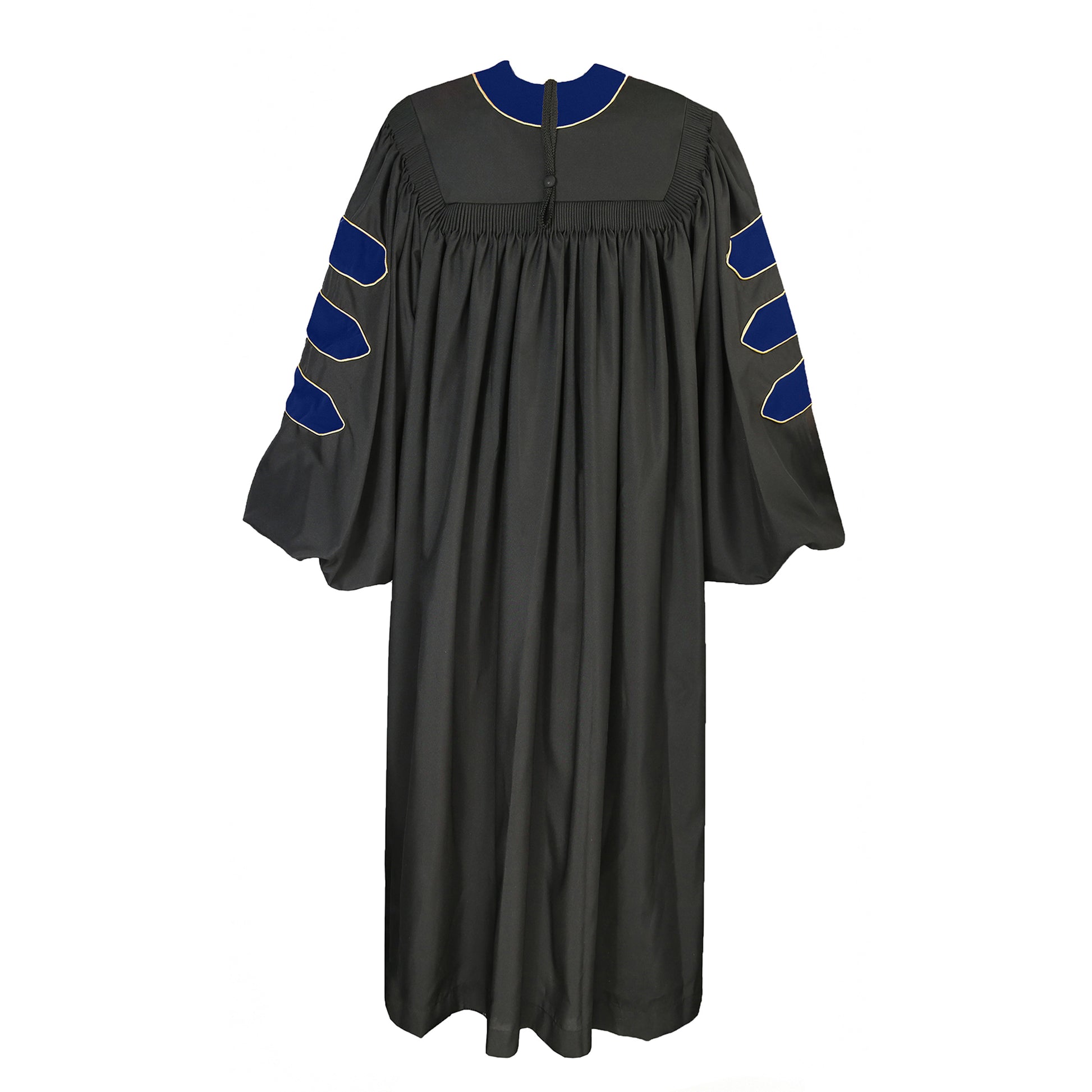 Phd Gown/ Deluxe Doctoral Regalia for Professor or Faculty with Gold Piping