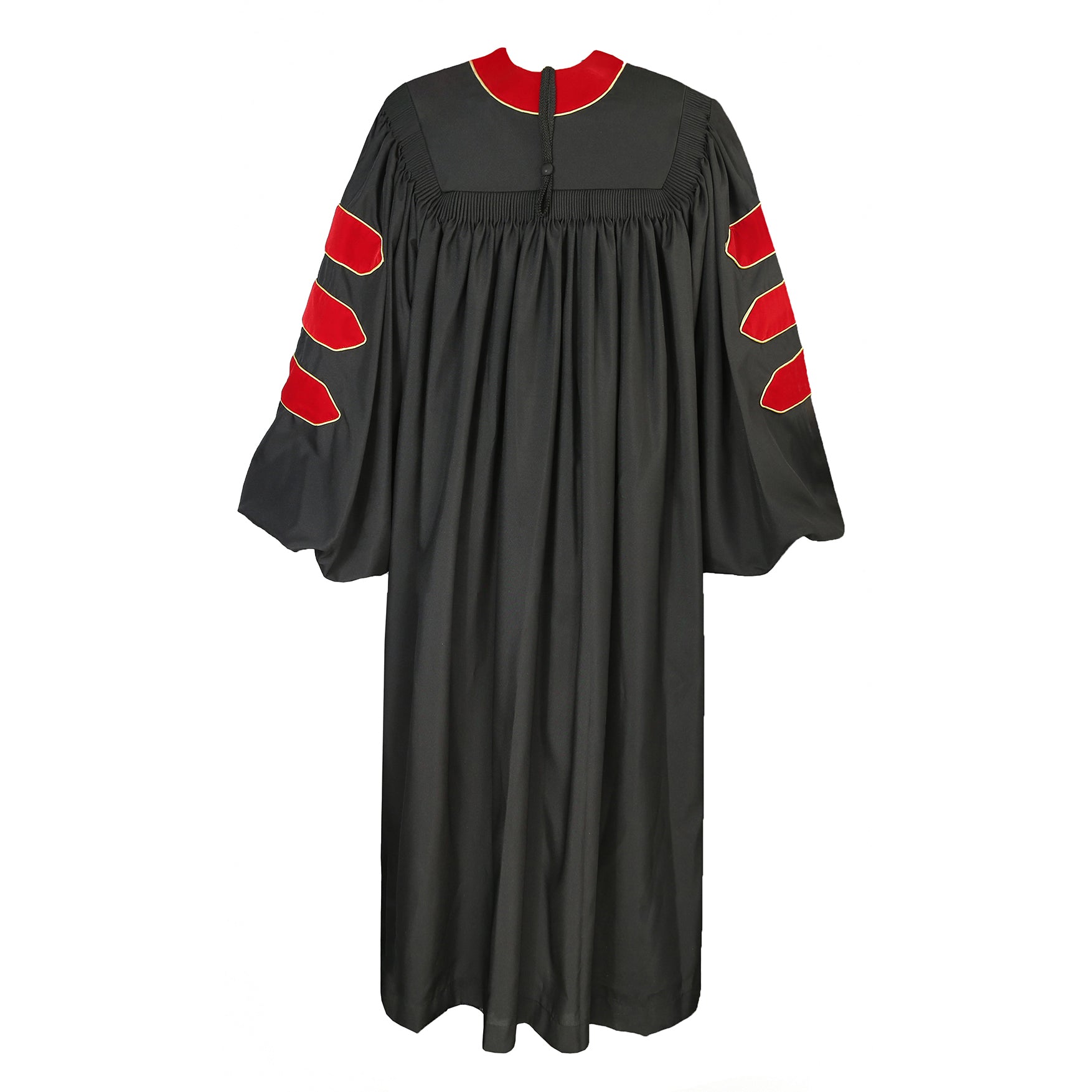 Deluxe Doctoral Graduation Gown/PHD Gown/Doctoral Regalia for Professor or Faculty with Gold Piping-CA graduation