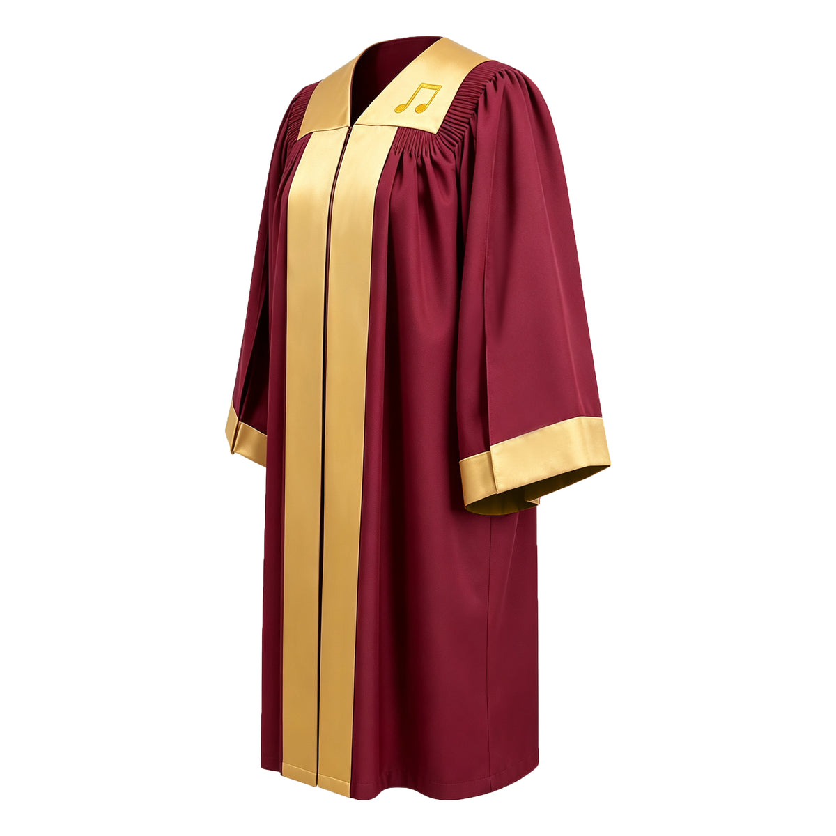 Custom Burgundy Choir Robe with Gold Stole Collar for Choir Performance-CA graduation