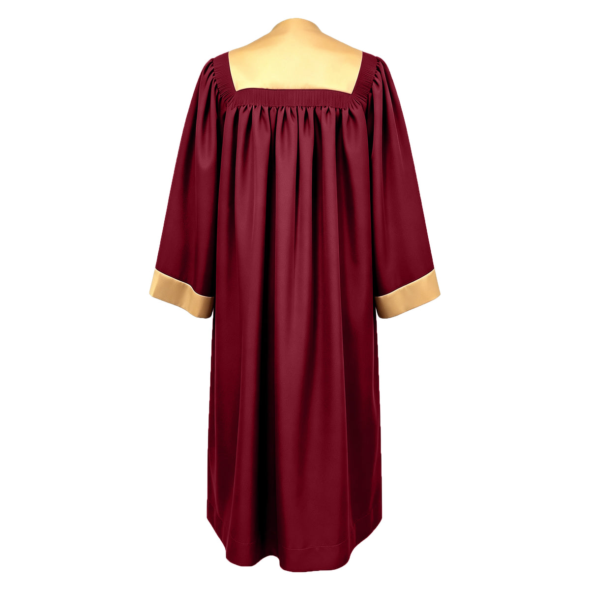 Custom Burgundy Choir Robe with Gold Stole Collar for Choir Performance-CA graduation