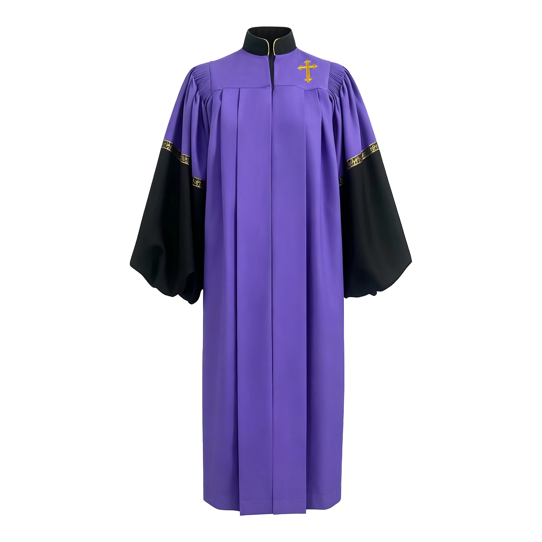 Custom Premium Church Choir Vestment Gown with Cross Embroidery-CA graduation