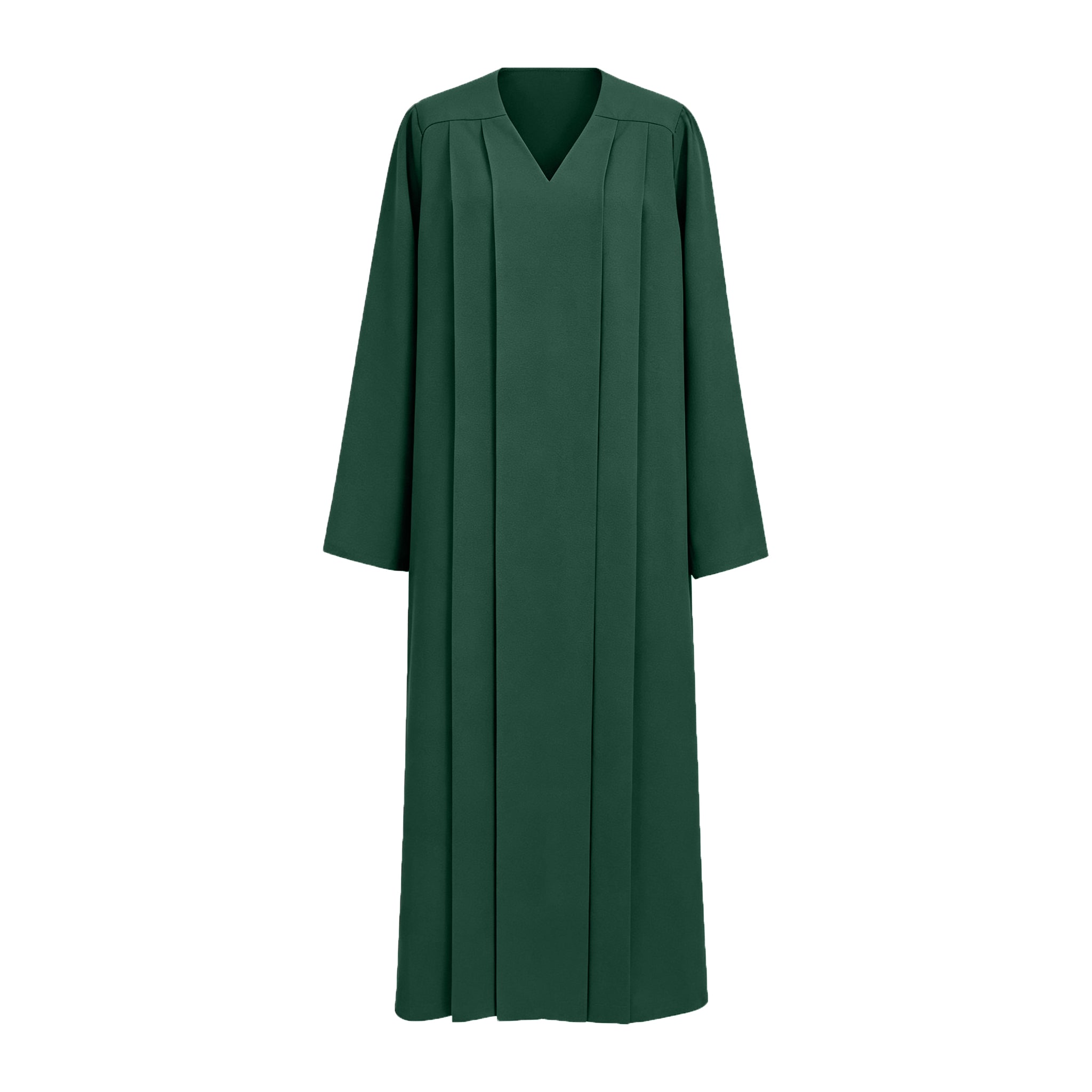 Custom Green Choir Robes for Adults – Long Sleeve Graduation Style Choral Gown with Pleated Front Design-CA graduation