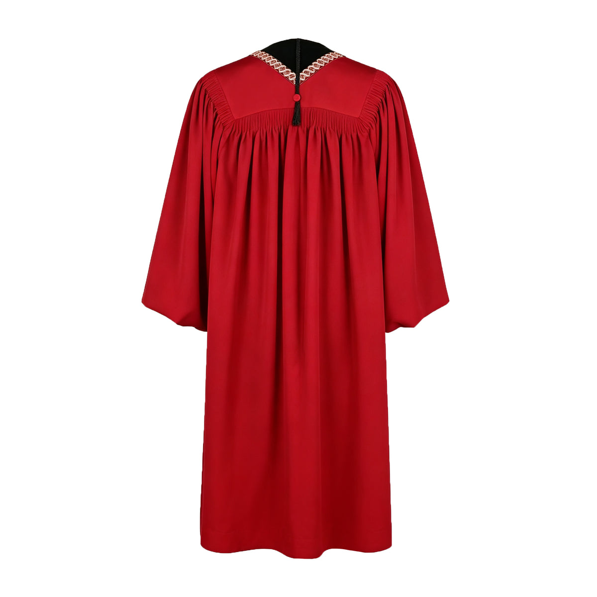 Custom Choir Gown Red and Black Liturgical Robe with Cross Embroidery-CA graduation