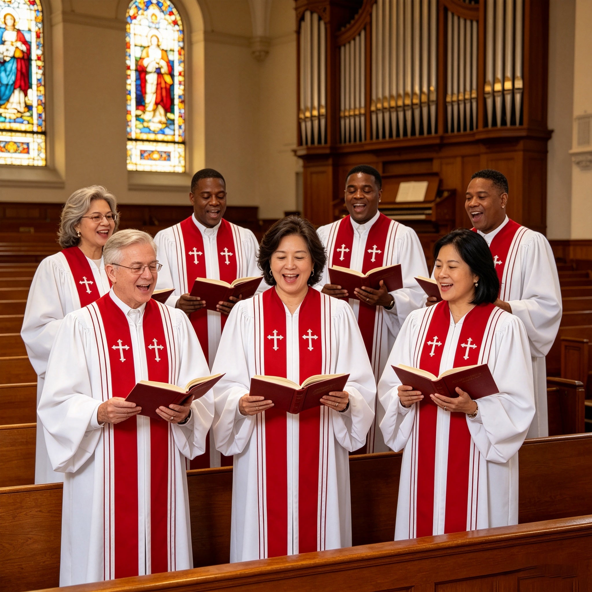 Luxury Clergy Robe with Embroidered Cross | Premium Pastor Ministry Vestment-CA graduation