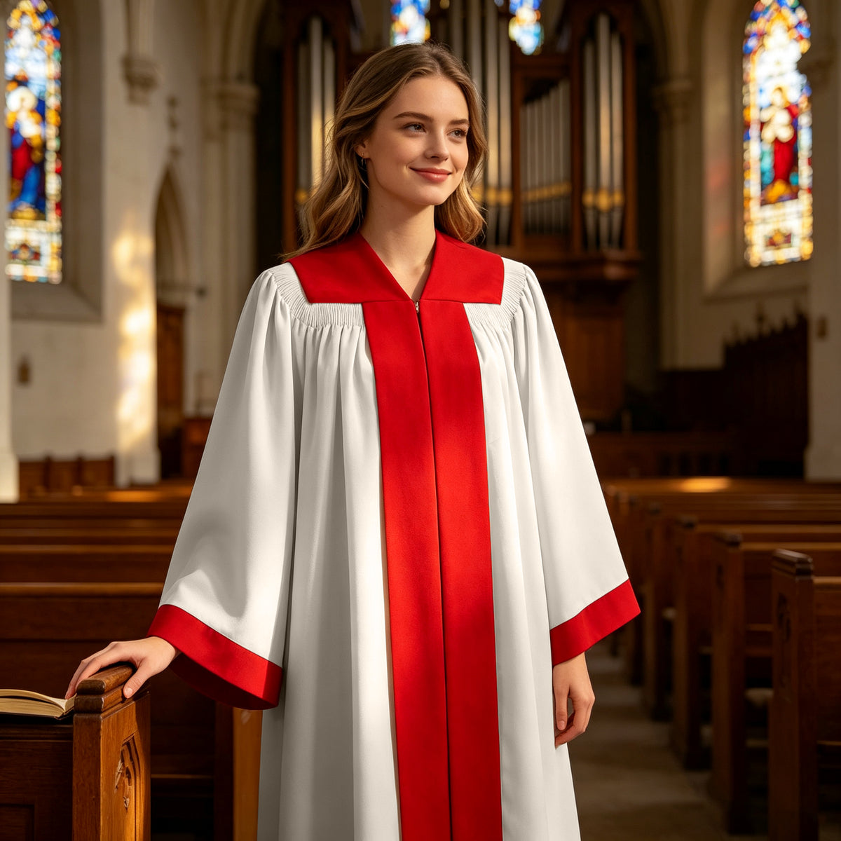 Custom Church Choir Vestment Gown for Worship Service-CA graduation