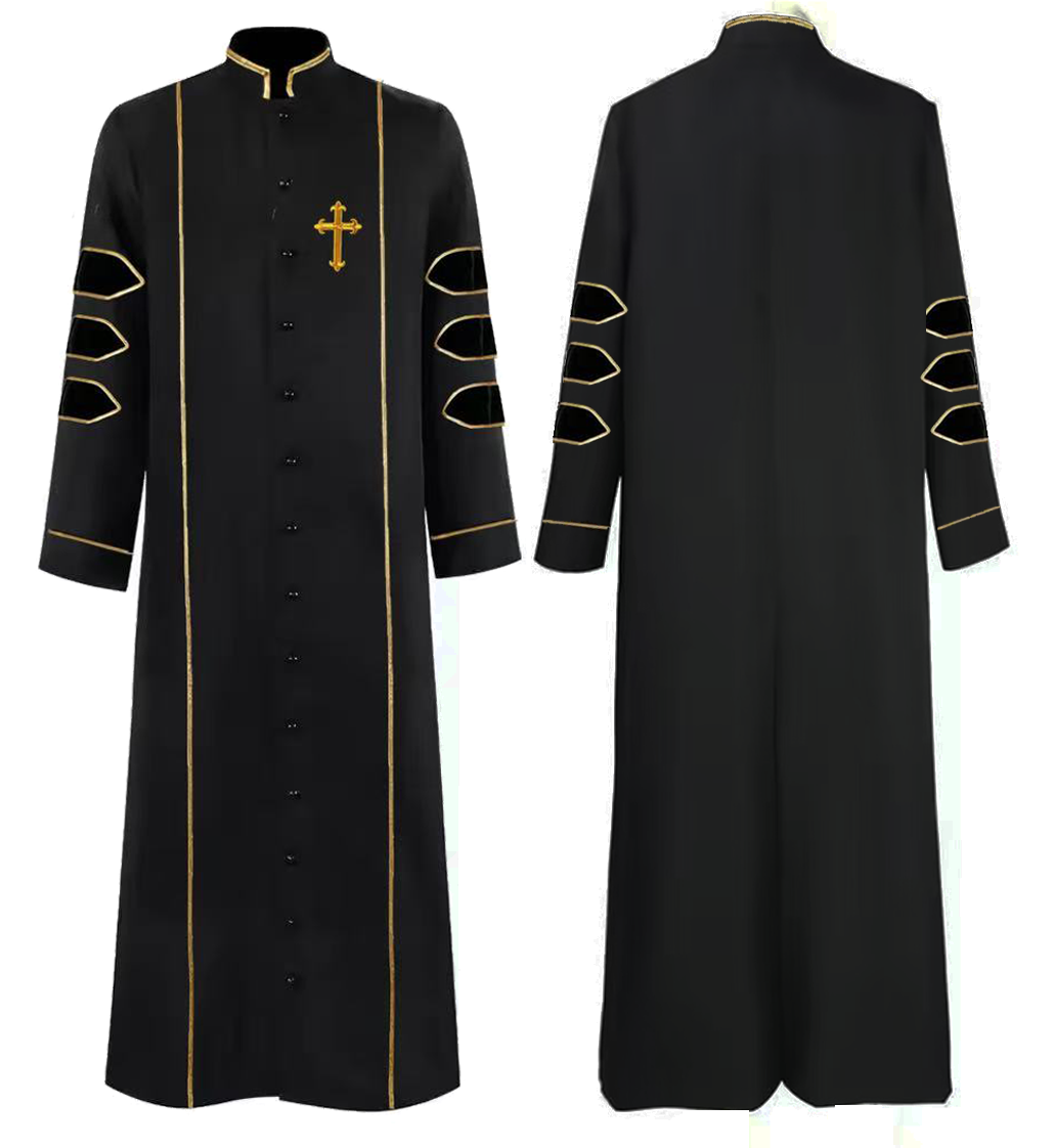 Custom Clergy Robe With Doctoral Bars-CA graduation