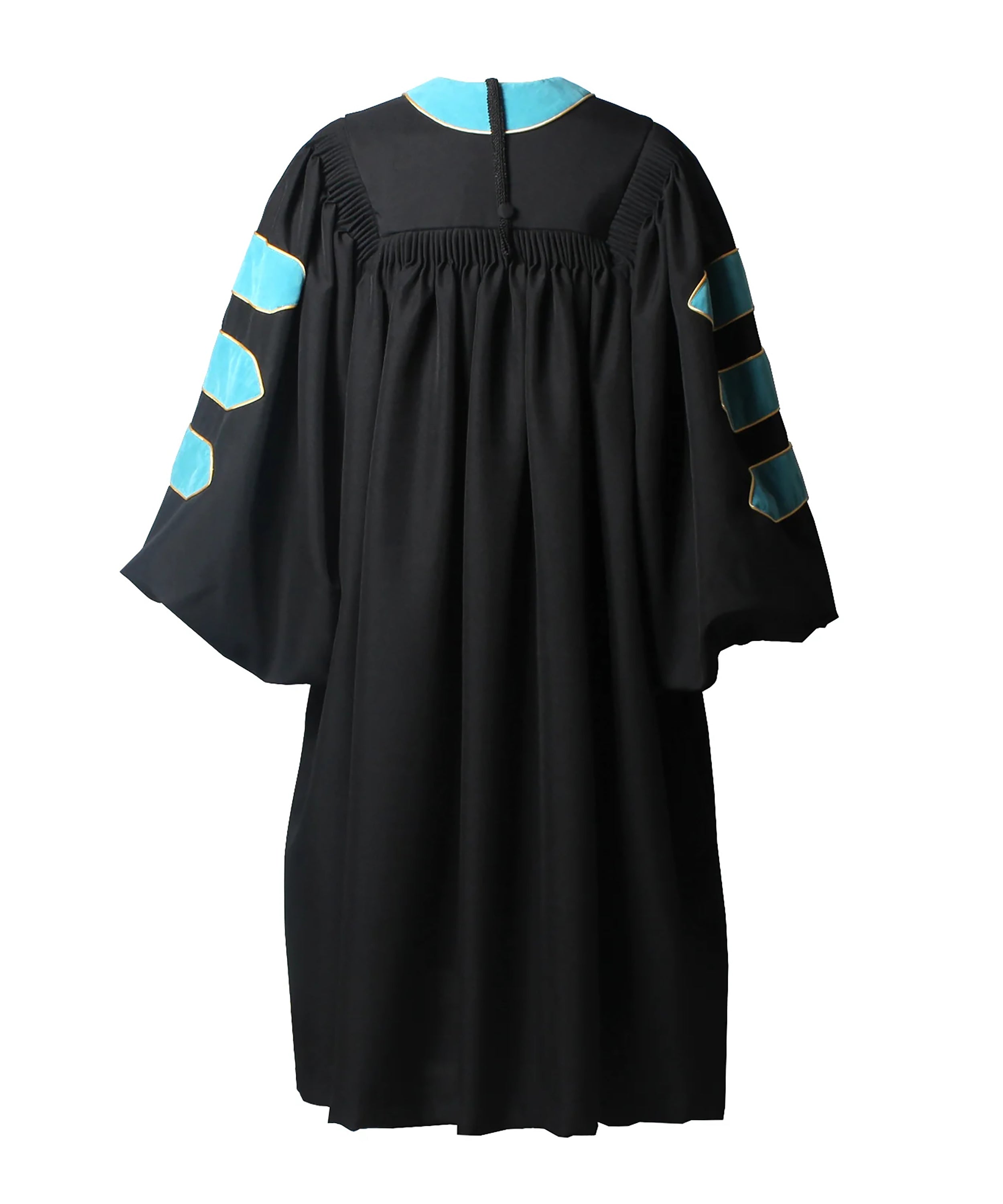 Deluxe Doctoral Graduation Gown/PHD Gown/Doctoral Regalia for Professor or Faculty with Gold Piping-CA graduation