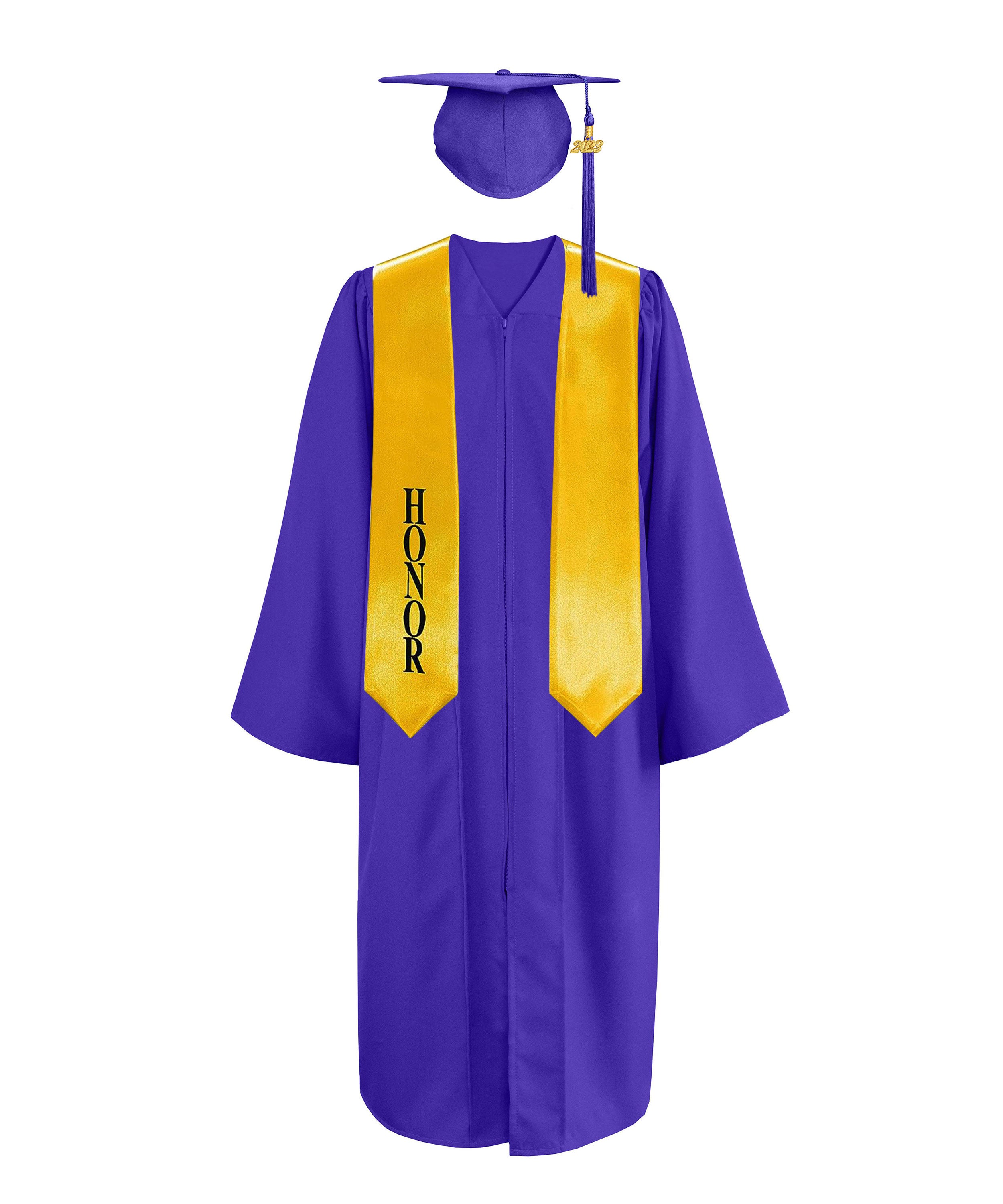 Matte Cap, Gown,Tassel & Honor Stole 60” Package | graduate graduation gown-CA graduation