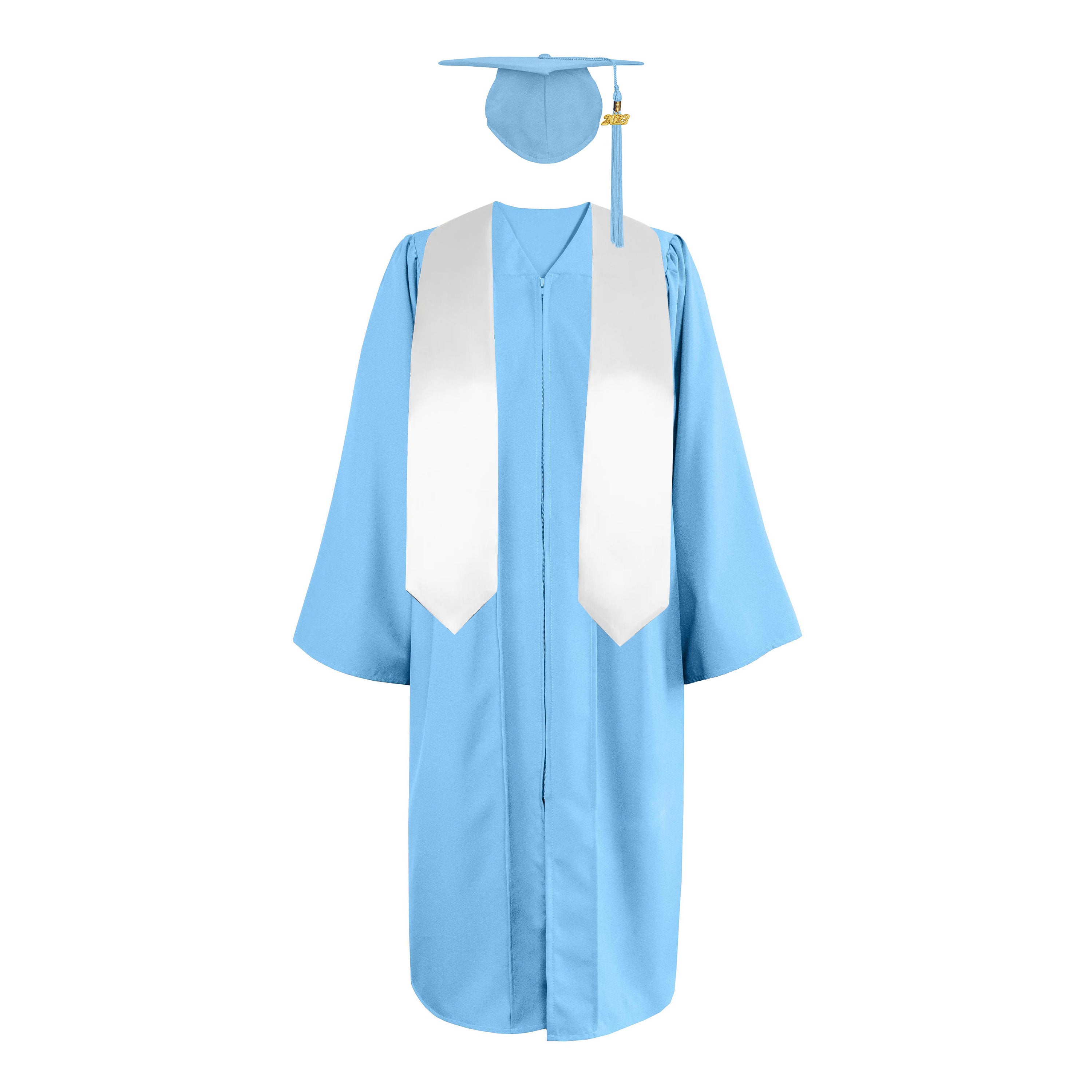 Matte Cap, Gown,Tassel &Plain Graduation Stole 60” Package-CA graduation