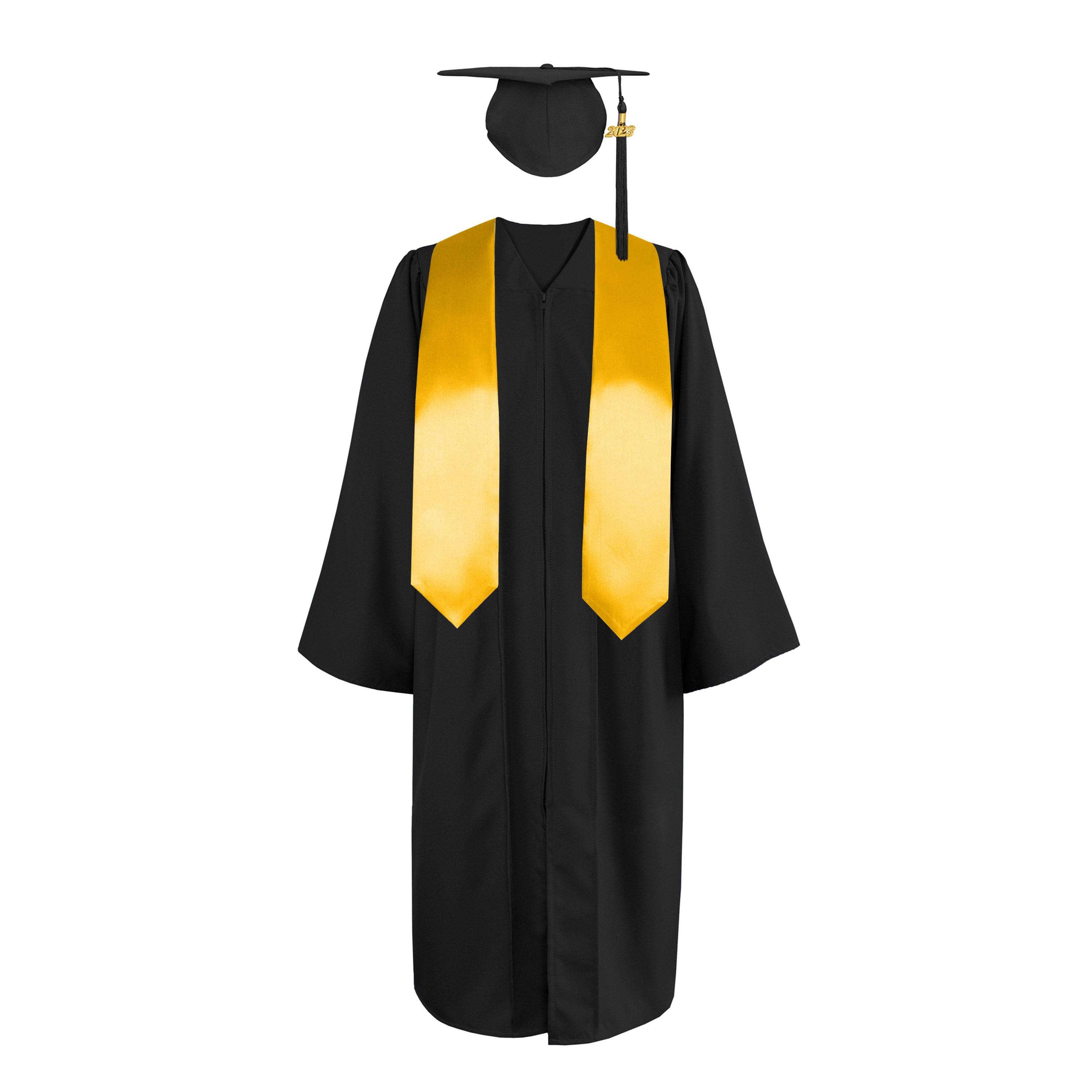 Matte Cap, Gown,Tassel &Plain Graduation Stole 60” Package-CA graduation