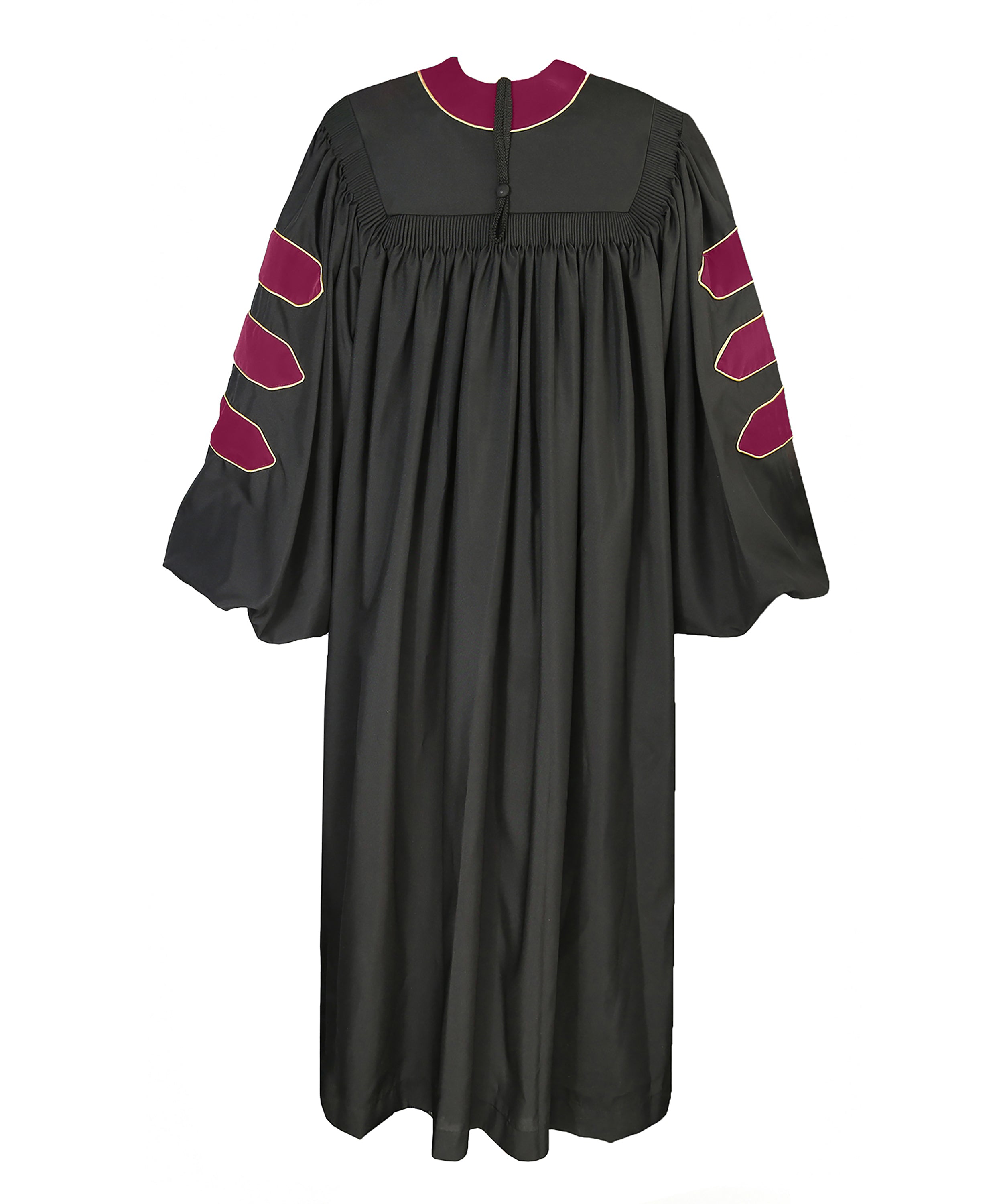 Deluxe Doctoral Graduation Gown/PHD Gown/Doctoral Regalia for Professor or Faculty with Gold Piping-CA graduation