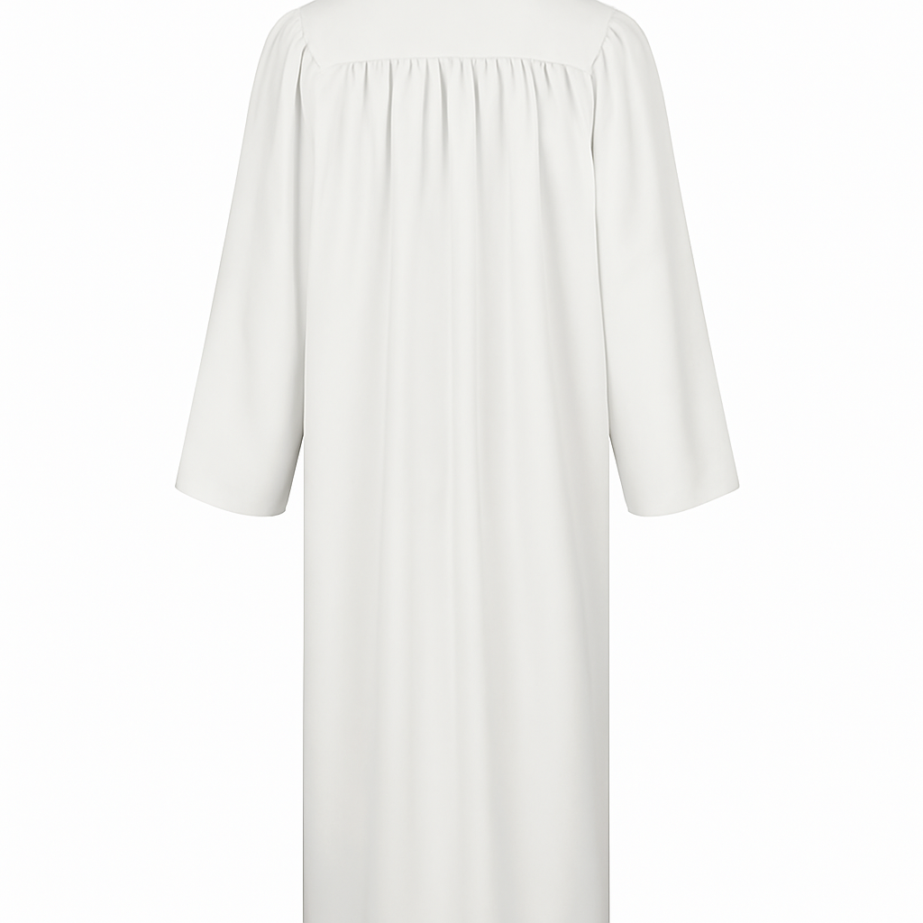 White Confirmation Robe With Dove-CA graduation
