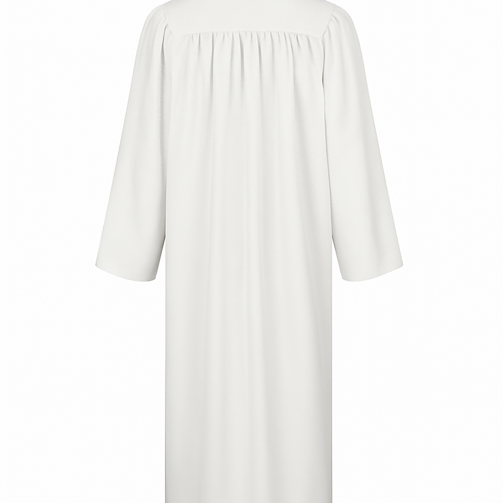 White Confirmation Robe With Dove-CA graduation