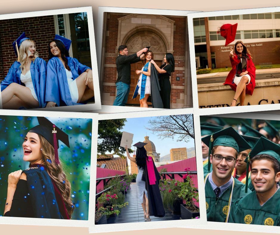 different graduation poses