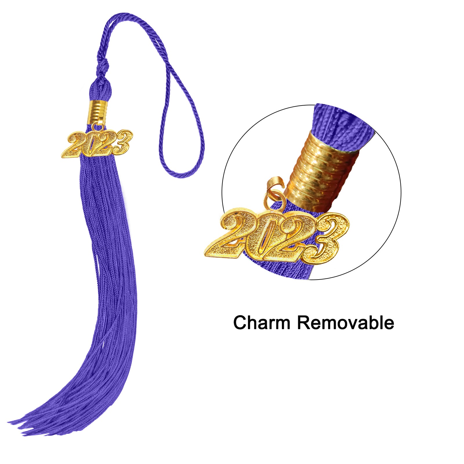 Shiny Graduation Cap with Tassel Charm 2023|2024 for Middle & High School | Bachelor & Master Degree-CA graduation