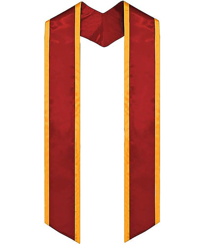 Unisex Adult Graduation Honor Stole Angled End with Trim 72” in Various Colors-CA graduation