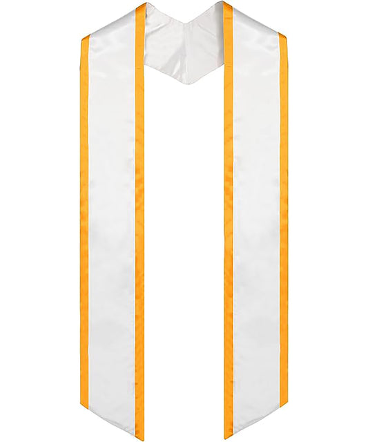Unisex Adult Graduation Honor Stole Angled End with Trim 72” in Various Colors-CA graduation