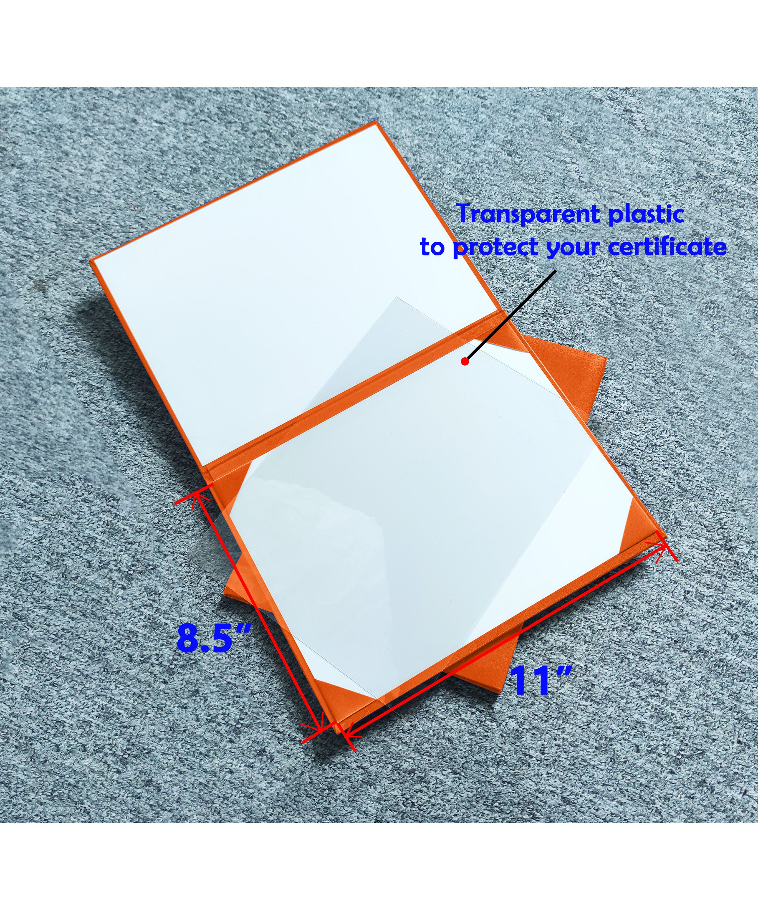 Imprinted Diploma Cover for Certificate or Documents 8 1/2" x 11" (Tent Style) Diploma Holder Leather Folders-CA graduation