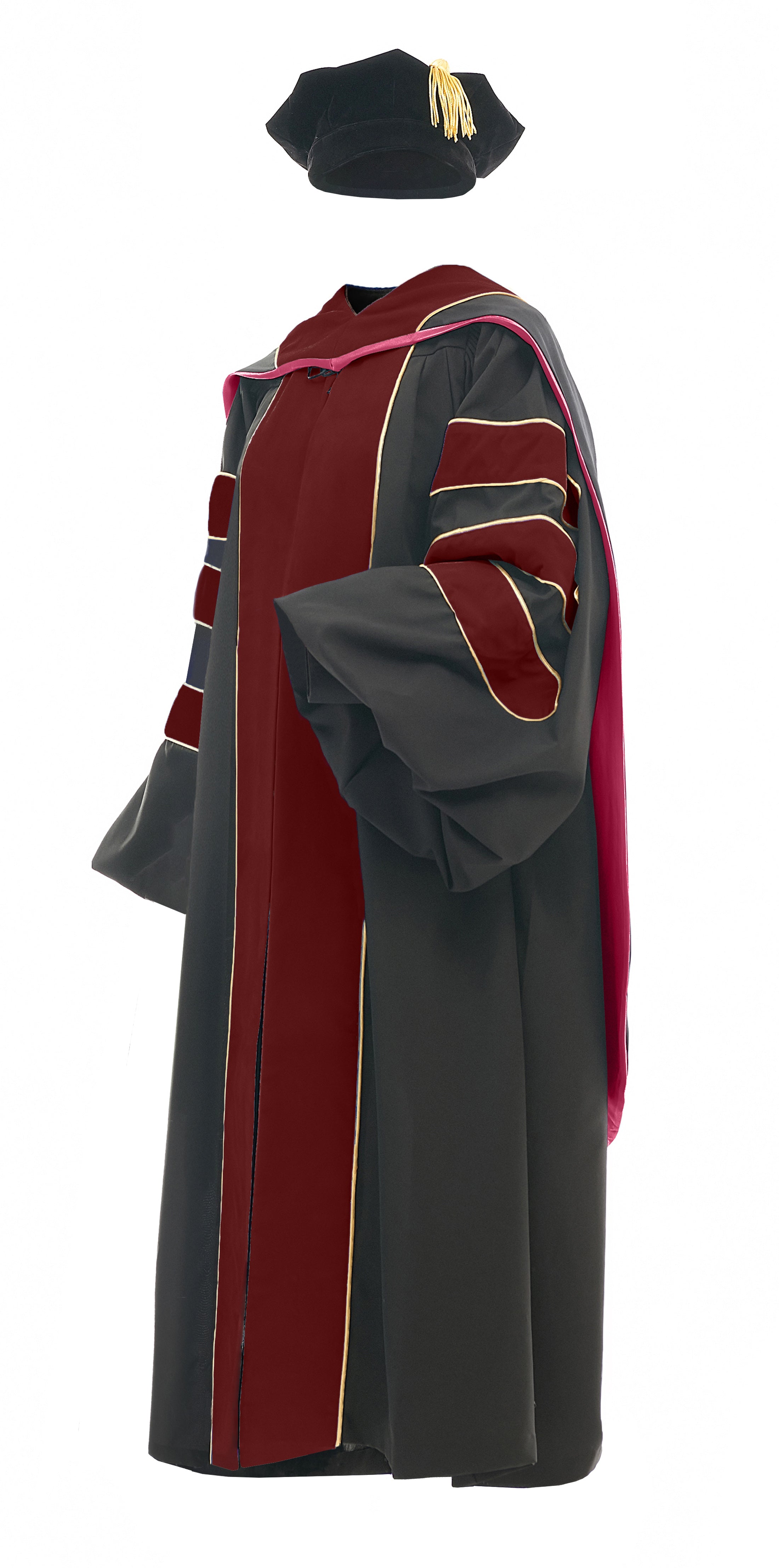 Deluxe Doctoral Graduation Gown / Doctoral Hood/ Doctoral Tam Package - CA Graduation Deluxe Doctoral Graduation Gown / Doctoral Hood/ Doctoral Tam Package - CA Graduation