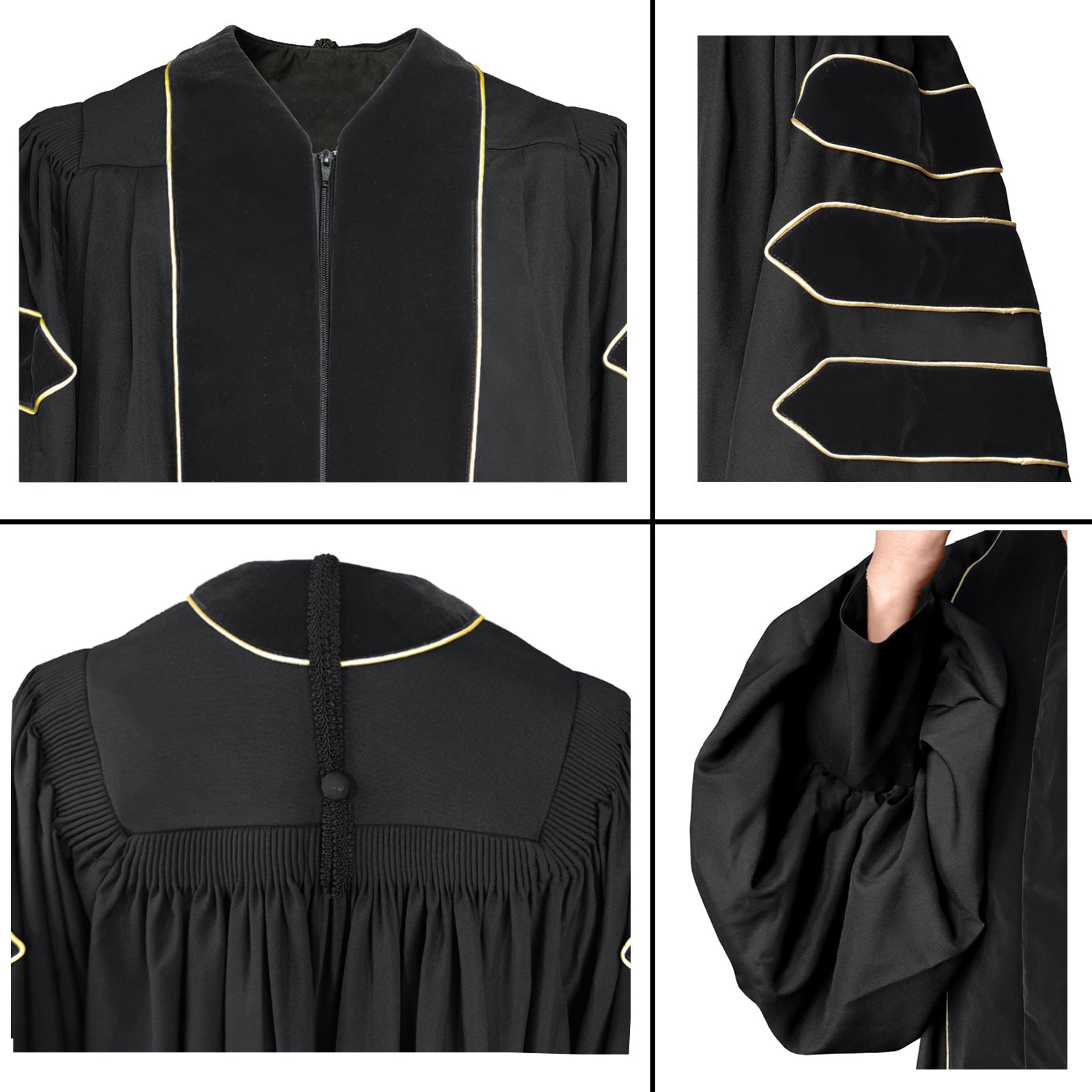 Deluxe Doctoral Graduation Gown/Doctoral Tam Package Rich in Color & Size-CA graduation