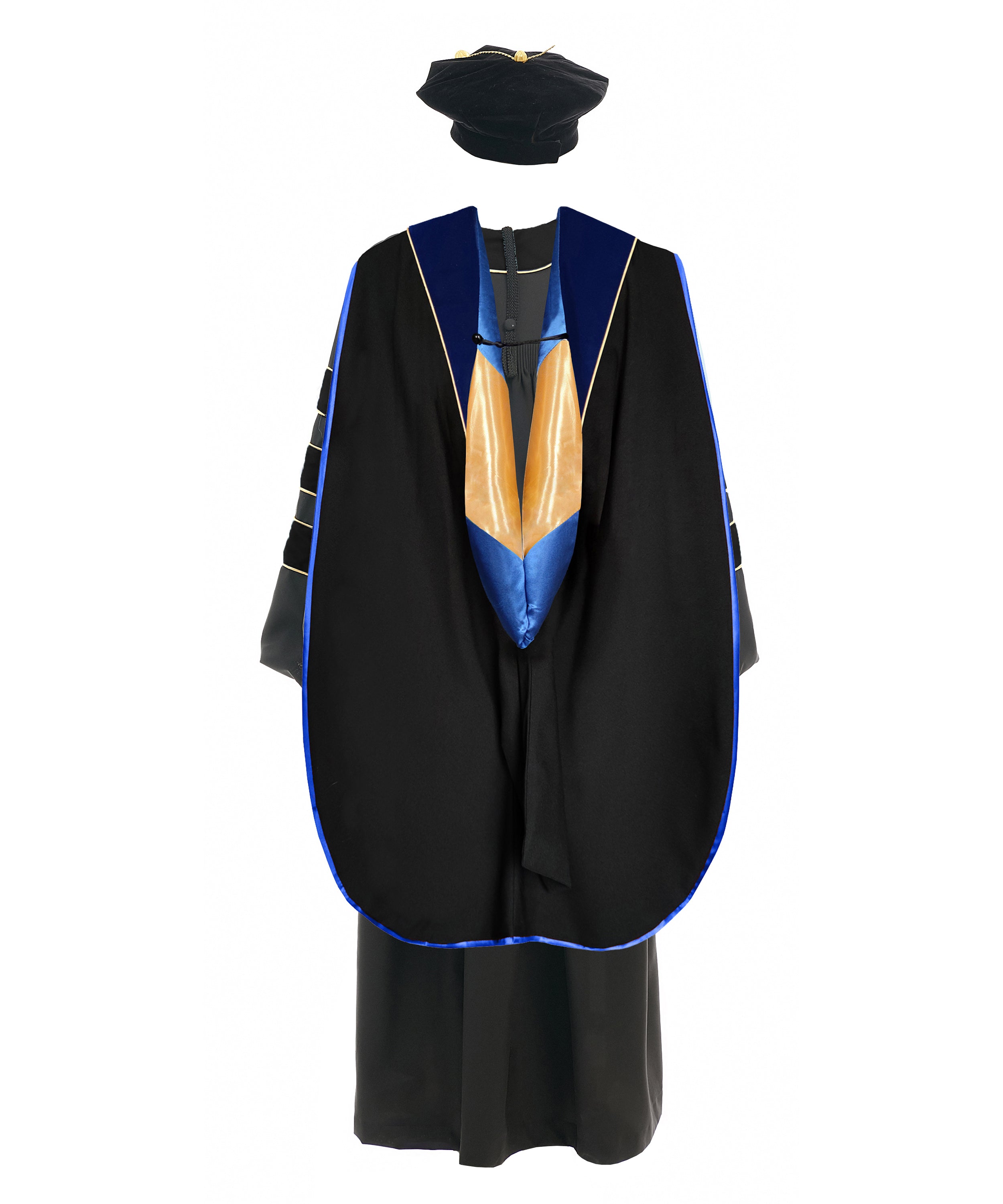 Deluxe Doctoral Graduation Gown / Doctoral Hood/ Doctoral Tam Package - CA Graduation Deluxe Doctoral Graduation Gown / Doctoral Hood/ Doctoral Tam Package - CA Graduation