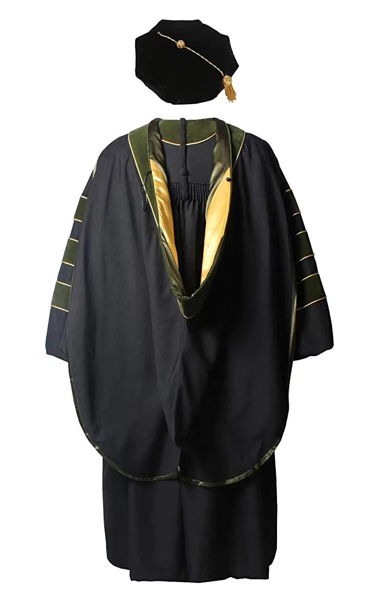 Deluxe Doctoral Graduation Gown/Doctoral Hood/ Doctoral Tam Package-CA graduation