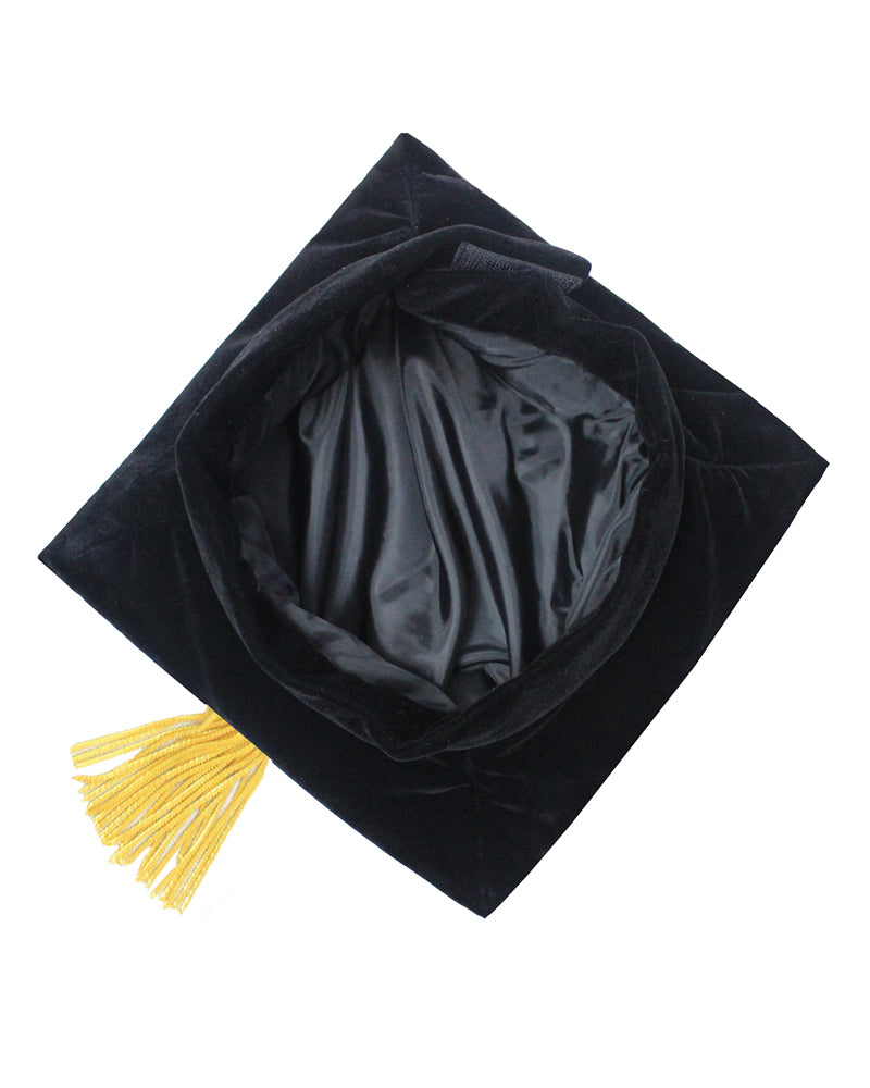 Deluxe Doctoral Graduation Tam with Gold Bullion Tassel in Various Colors and Styles (4/6/8 Sided)-CA graduation